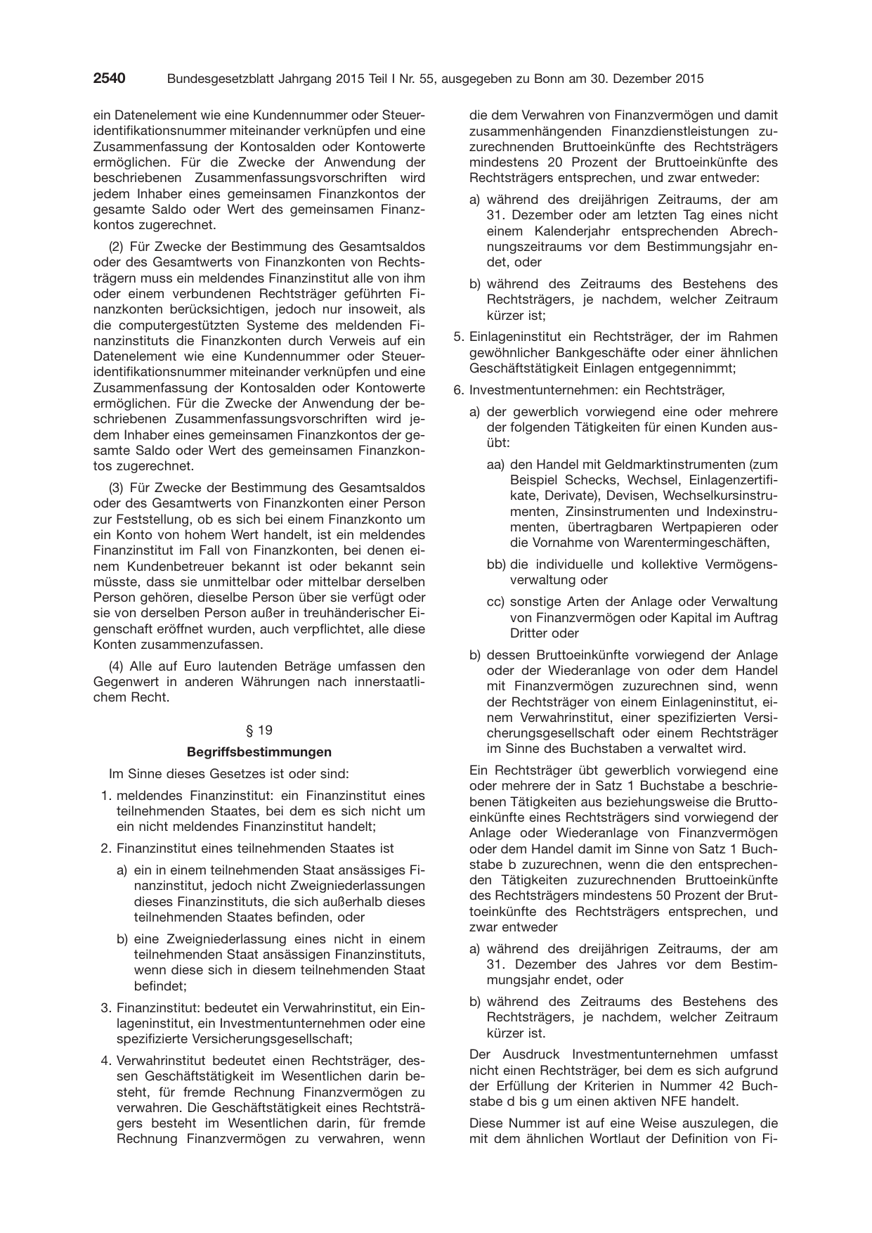 BGBl. 2015, Seite 2540 — Originalseite als Abbildung