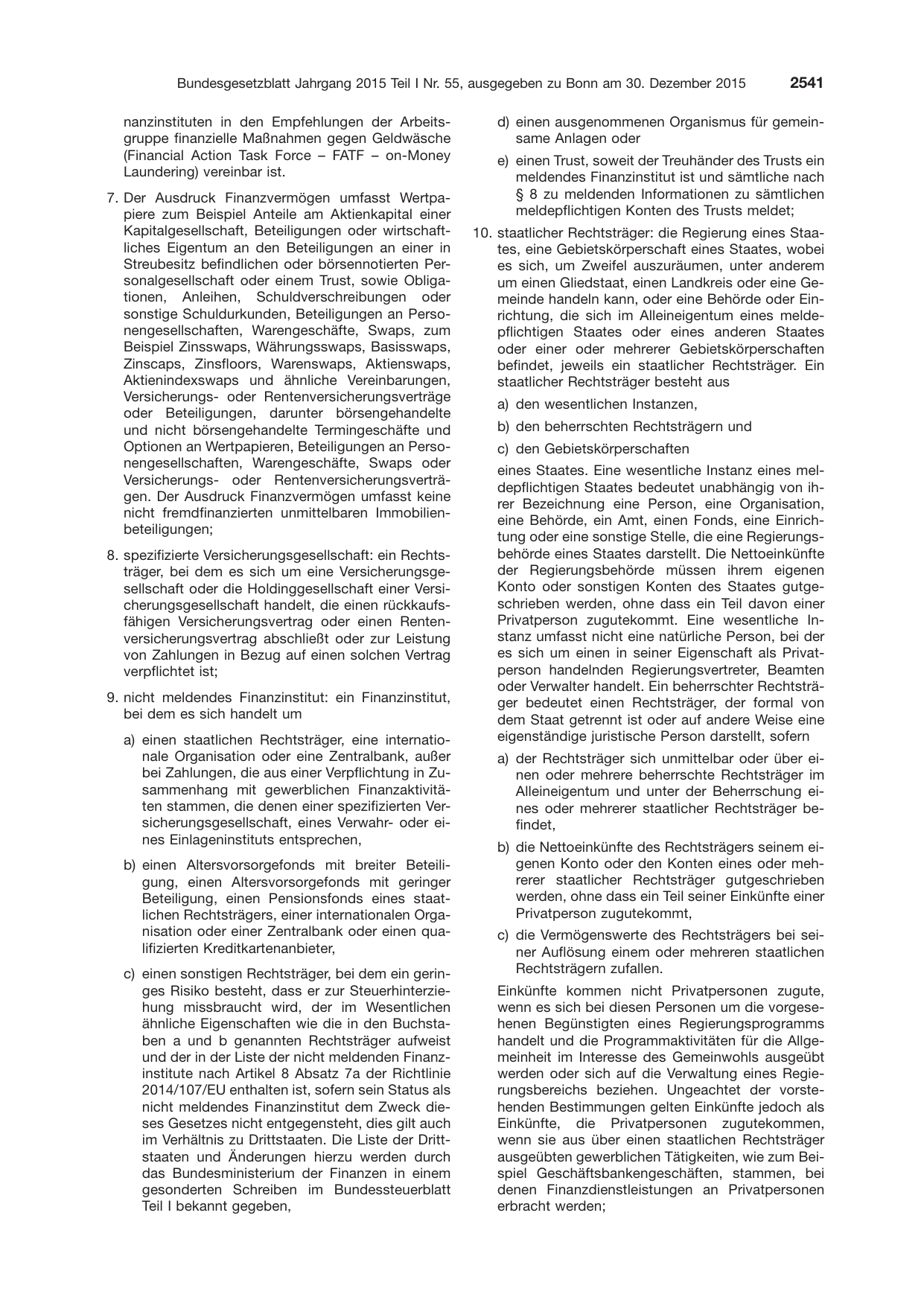 BGBl. 2015, Seite 2541 — Originalseite als Abbildung