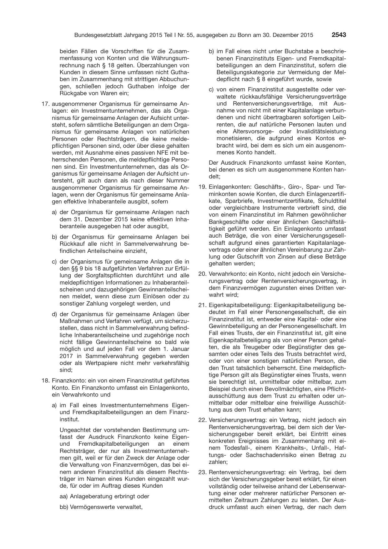 BGBl. 2015, Seite 2543 — Originalseite als Abbildung