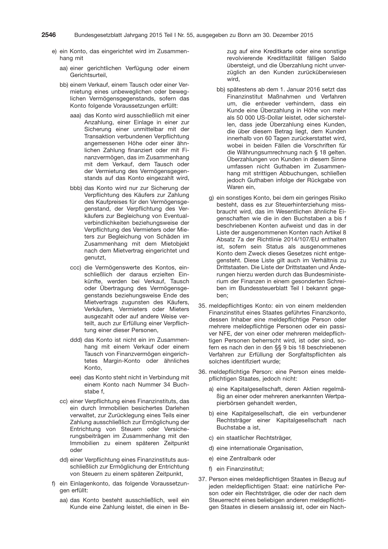 BGBl. 2015, Seite 2546 — Originalseite als Abbildung