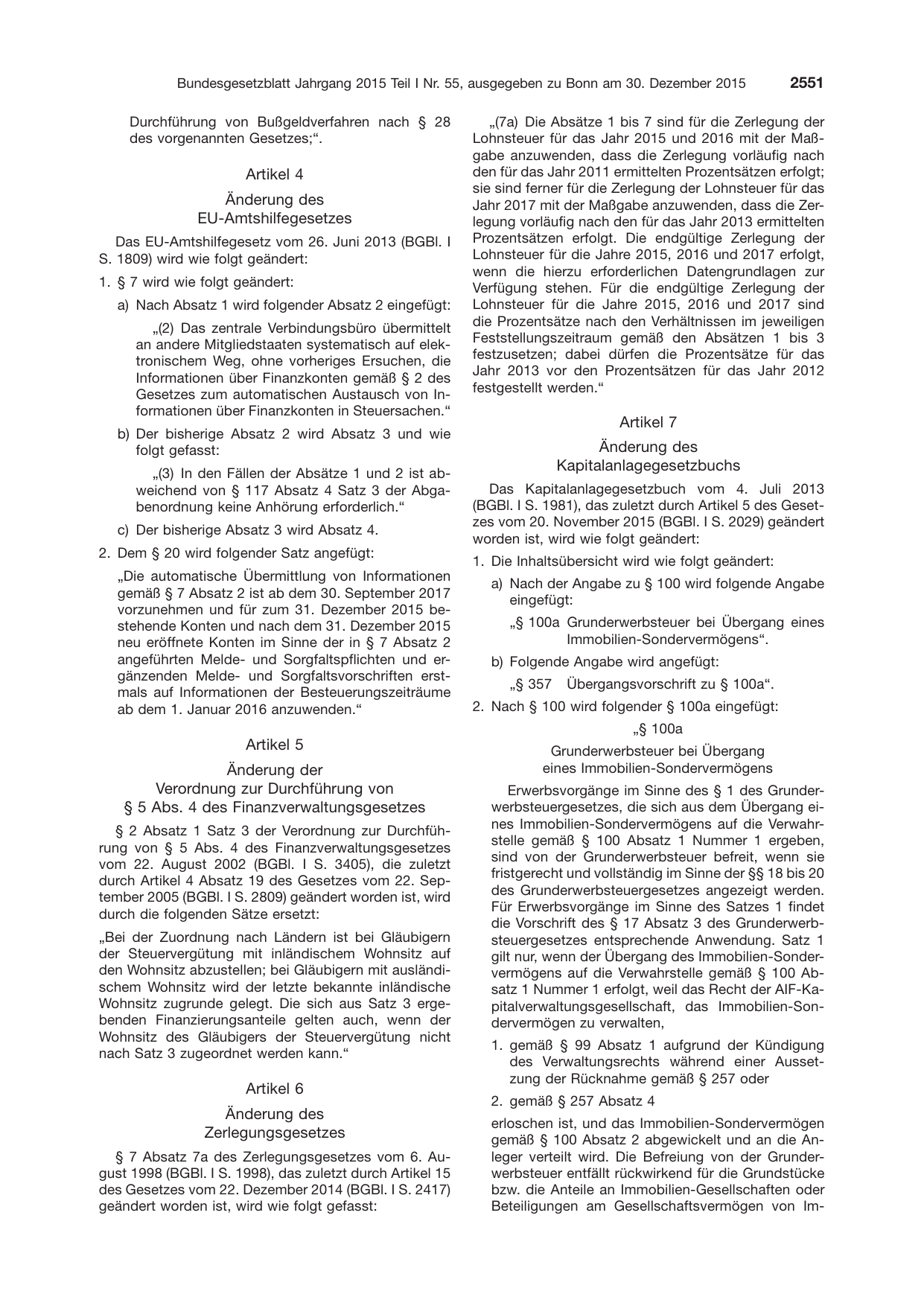 BGBl. 2015, Seite 2551 — Originalseite als Abbildung