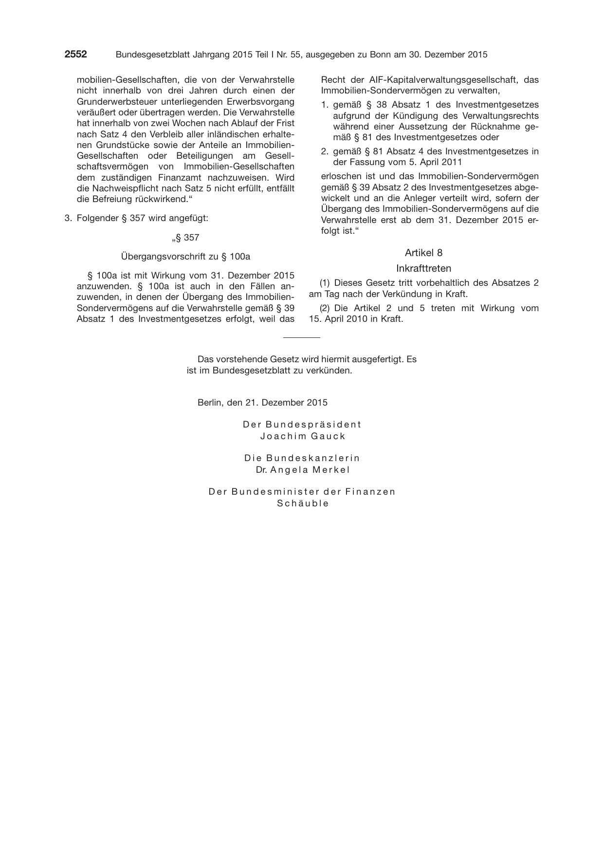 BGBl. 2015, Seite 2552 — Originalseite als Abbildung
