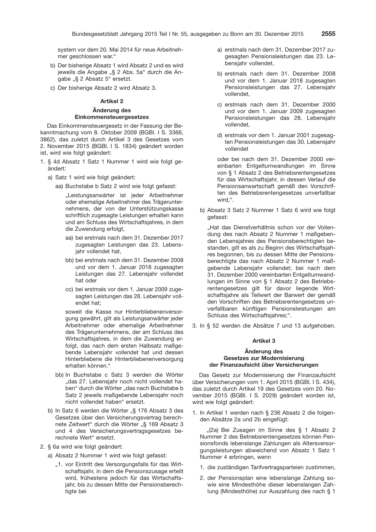 BGBl. 2015, Seite 2555 — Originalseite als Abbildung