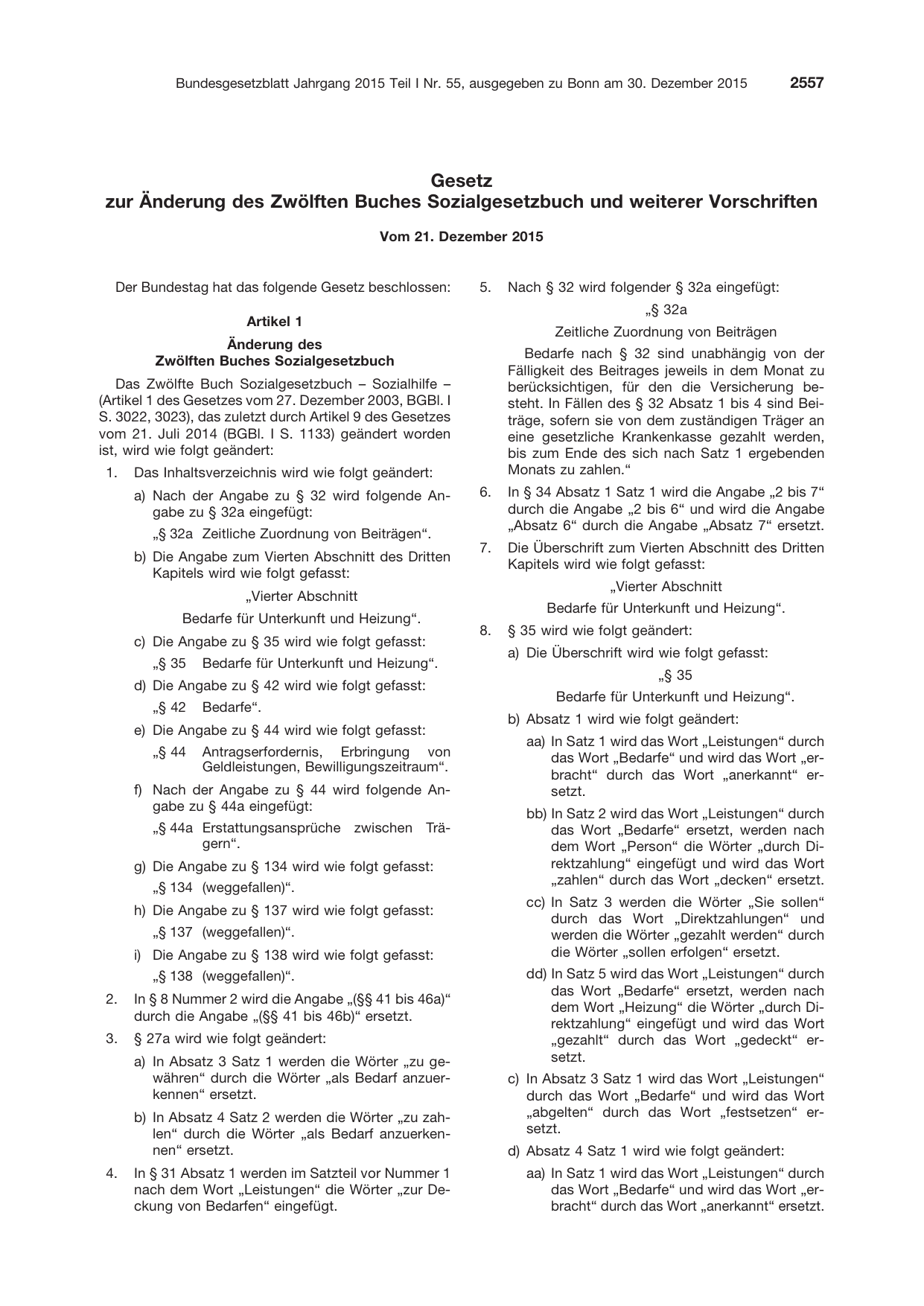 BGBl. 2015, Seite 2557 — Originalseite als Abbildung