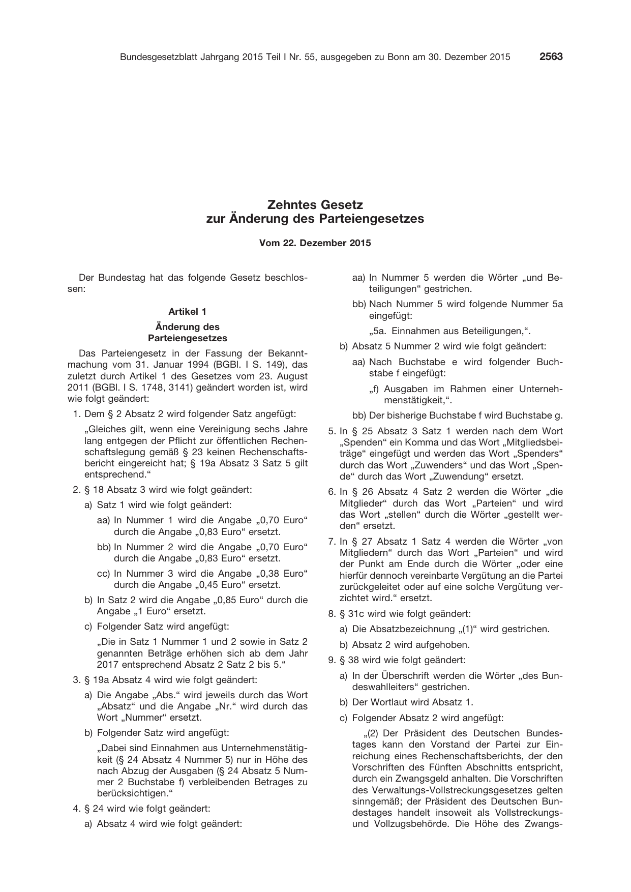 BGBl. 2015, Seite 2563 — Originalseite als Abbildung