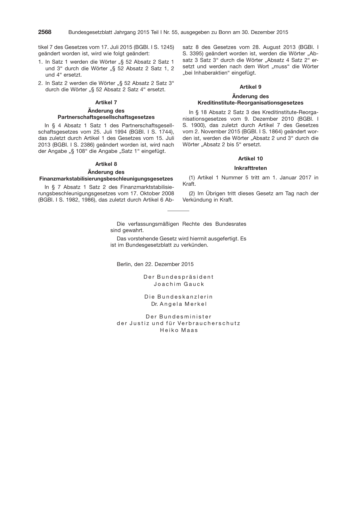 BGBl. 2015, Seite 2568 — Originalseite als Abbildung