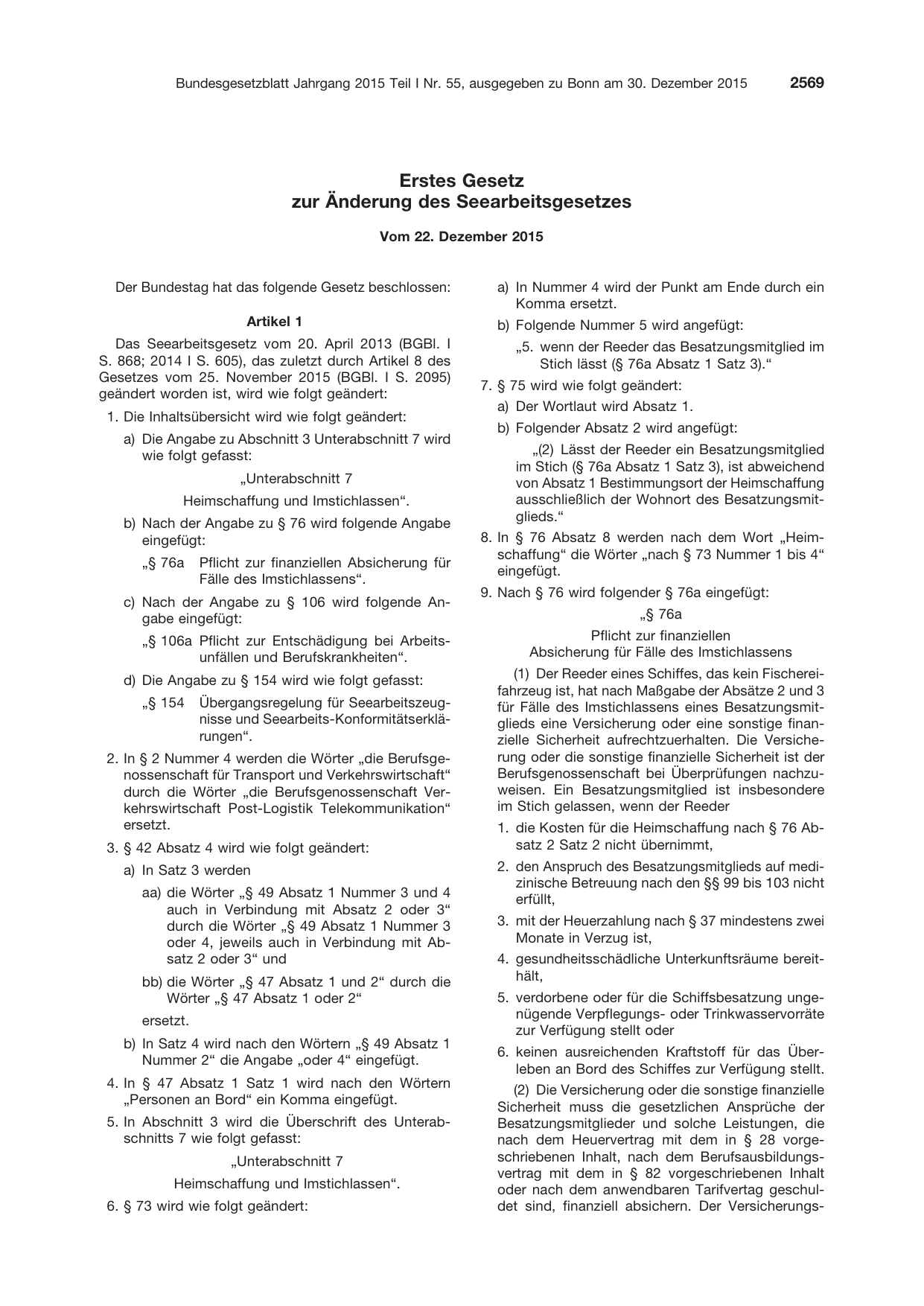 BGBl. 2015, Seite 2569 — Originalseite als Abbildung