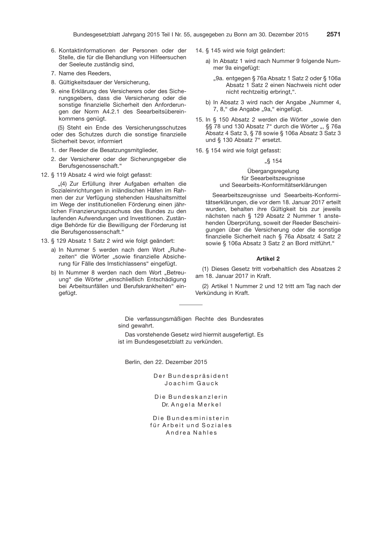 BGBl. 2015, Seite 2571 — Originalseite als Abbildung