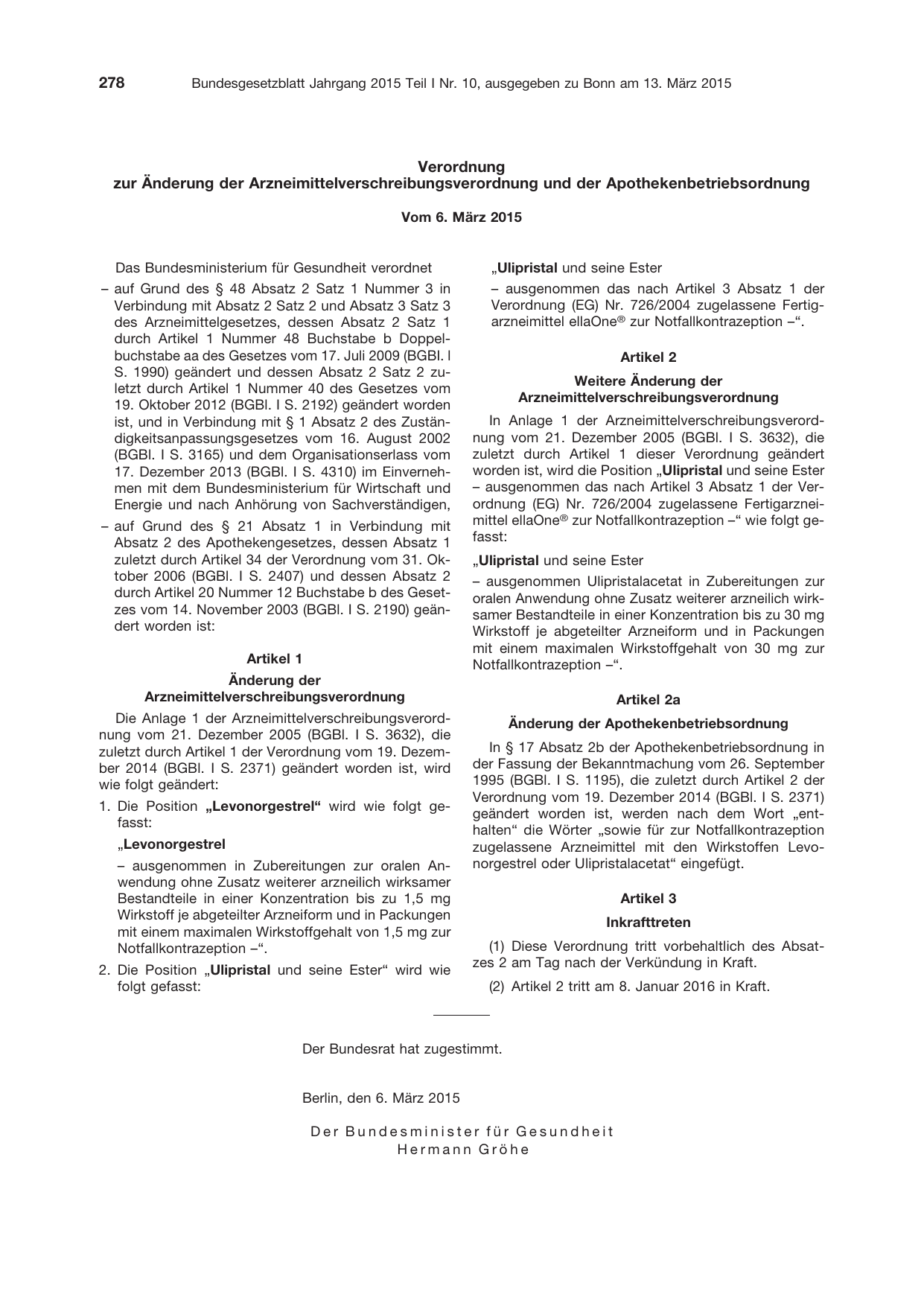 BGBl. 2015, Seite 278 — Originalseite als Abbildung
