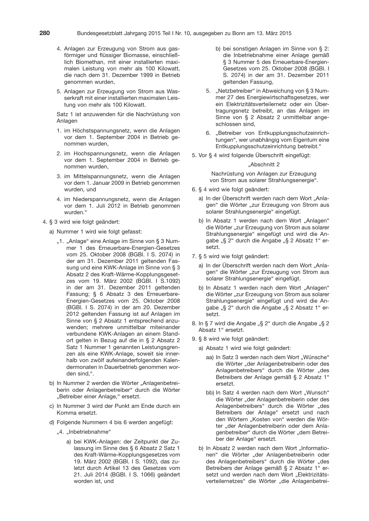 BGBl. 2015, Seite 280 — Originalseite als Abbildung