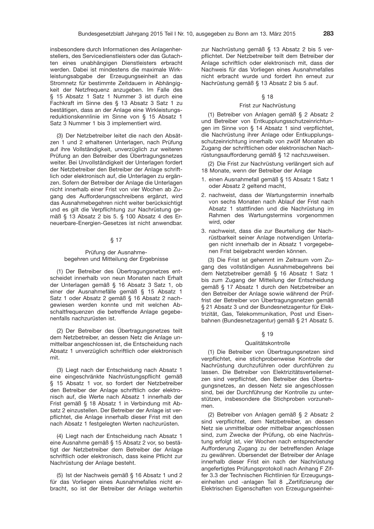 BGBl. 2015, Seite 283 — Originalseite als Abbildung
