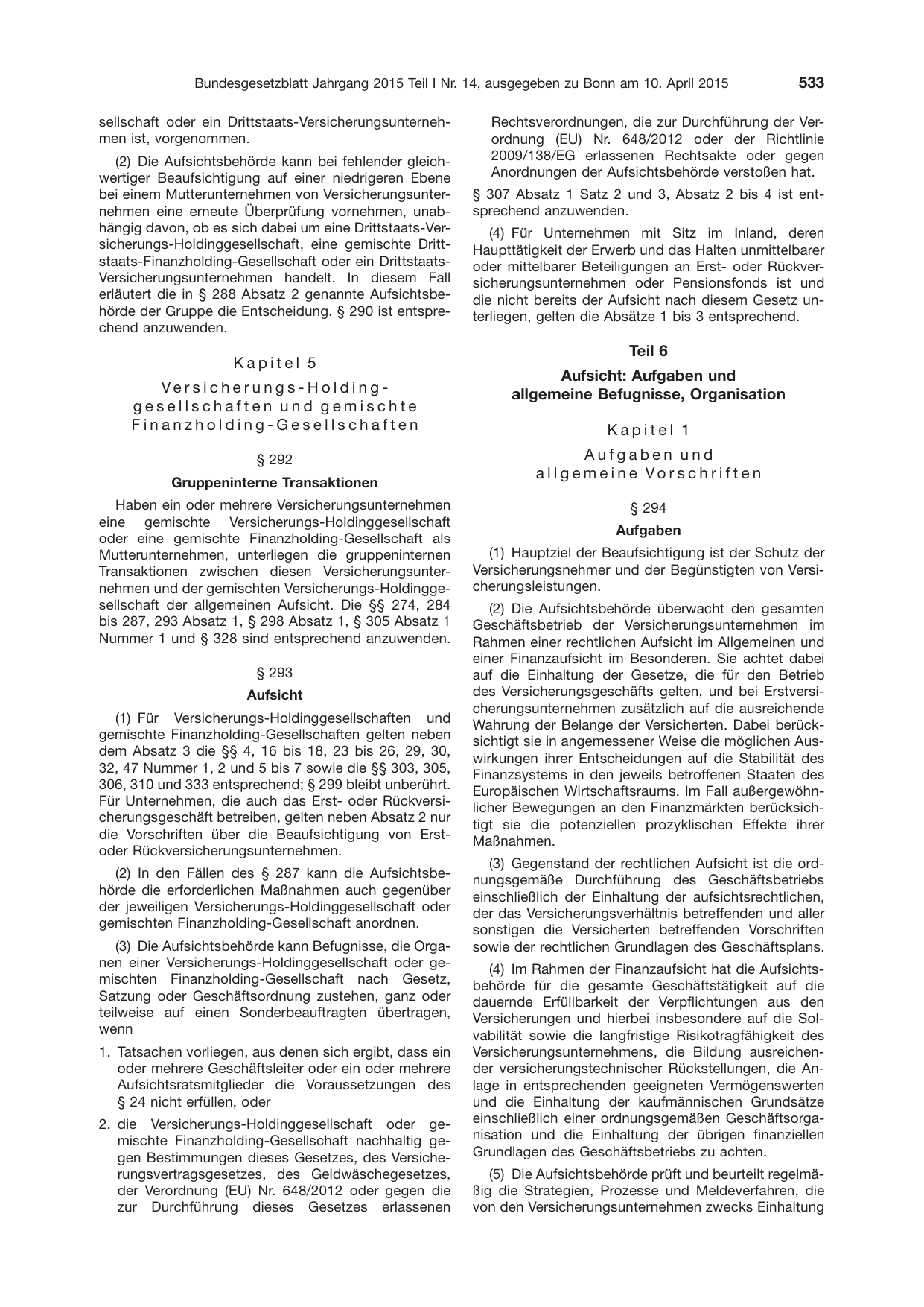 BGBl. 2015, Seite 533 — Originalseite als Abbildung