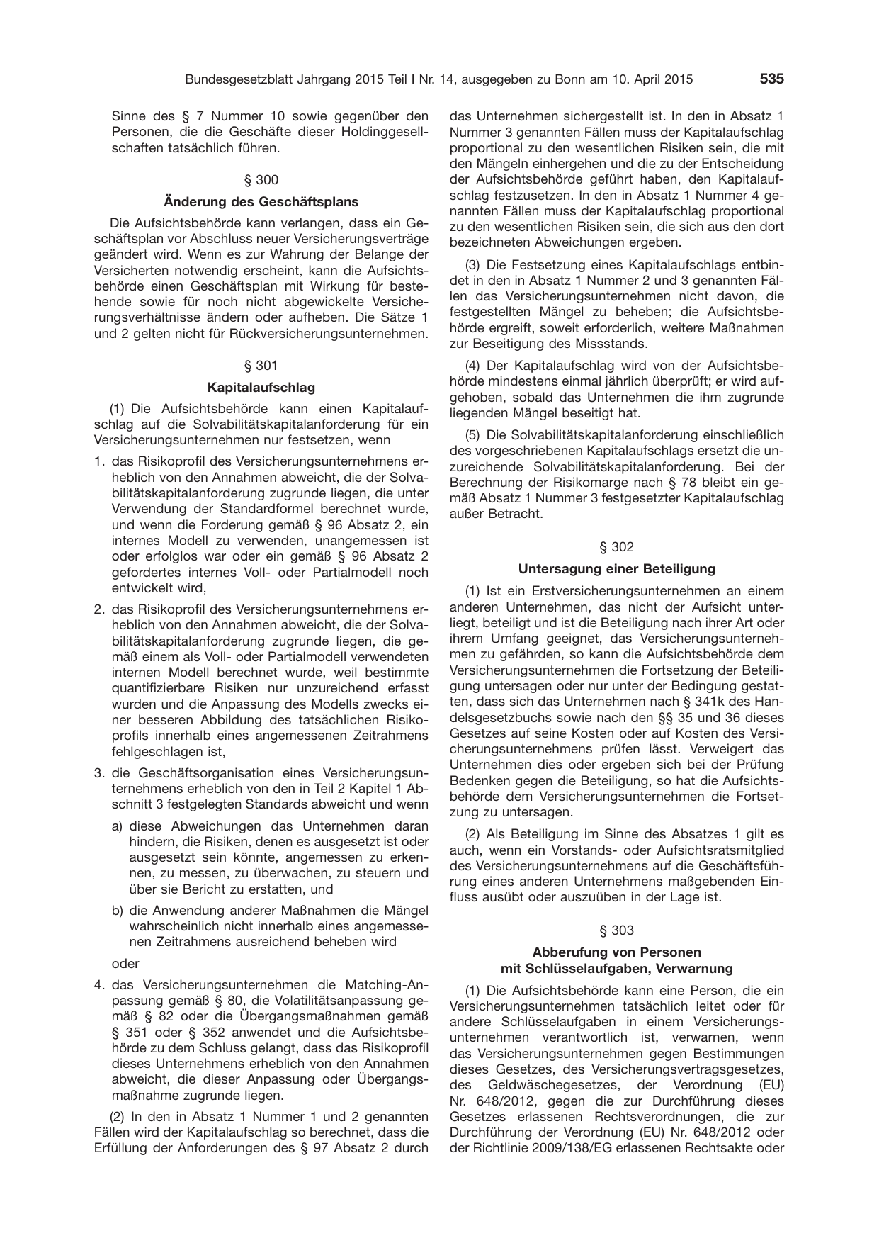 BGBl. 2015, Seite 535 — Originalseite als Abbildung