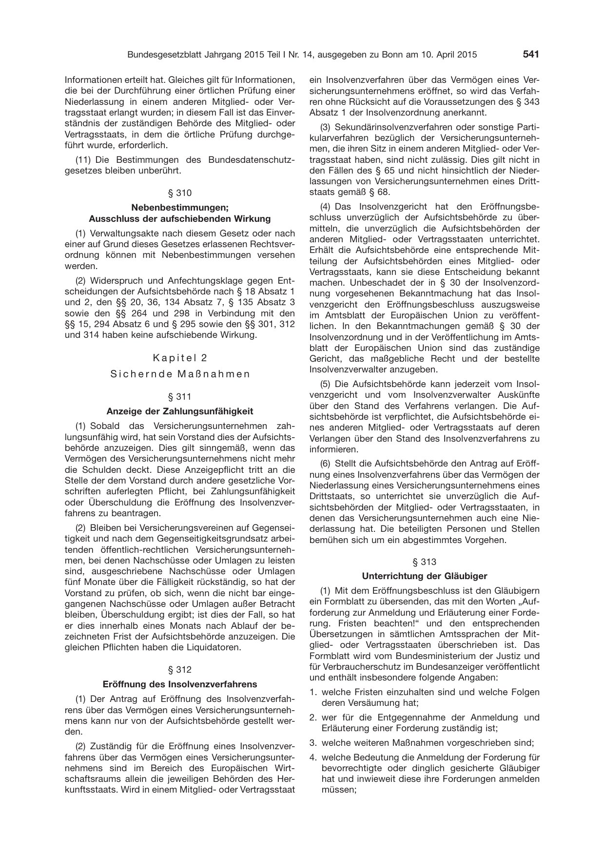 BGBl. 2015, Seite 541 — Originalseite als Abbildung