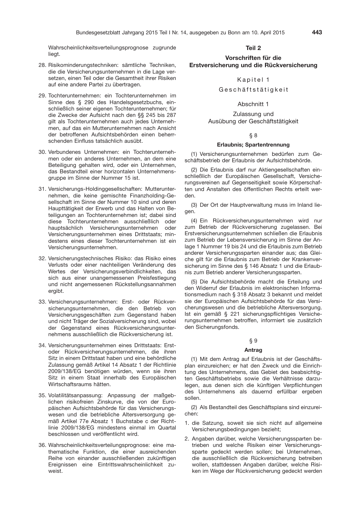 BGBl. 2015, Seite 443 — Originalseite als Abbildung