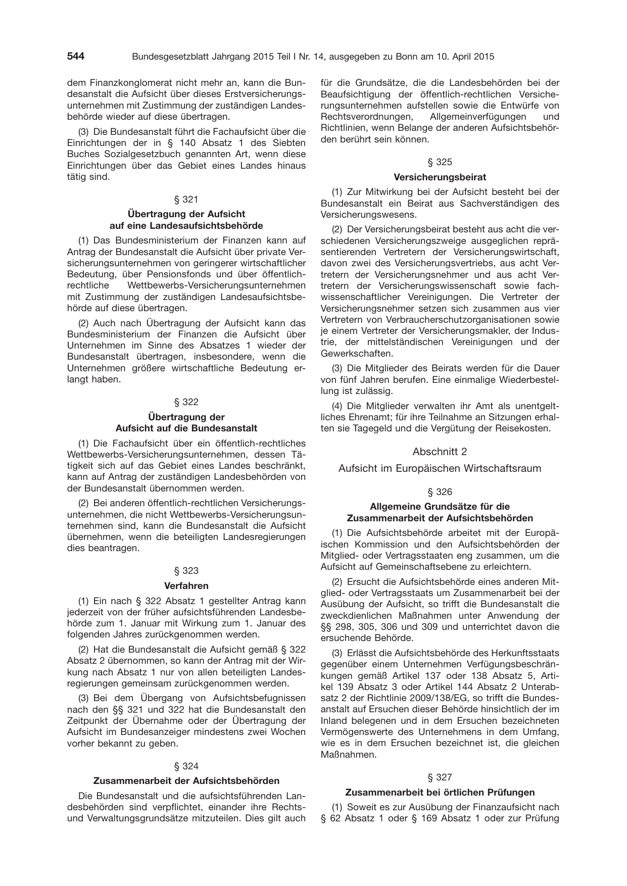 BGBl. 2015, Seite 544 — Originalseite als Abbildung