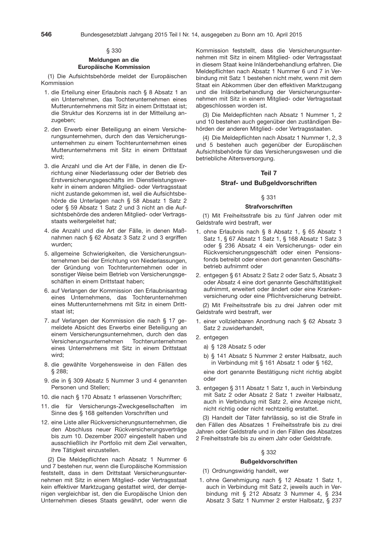 BGBl. 2015, Seite 546 — Originalseite als Abbildung