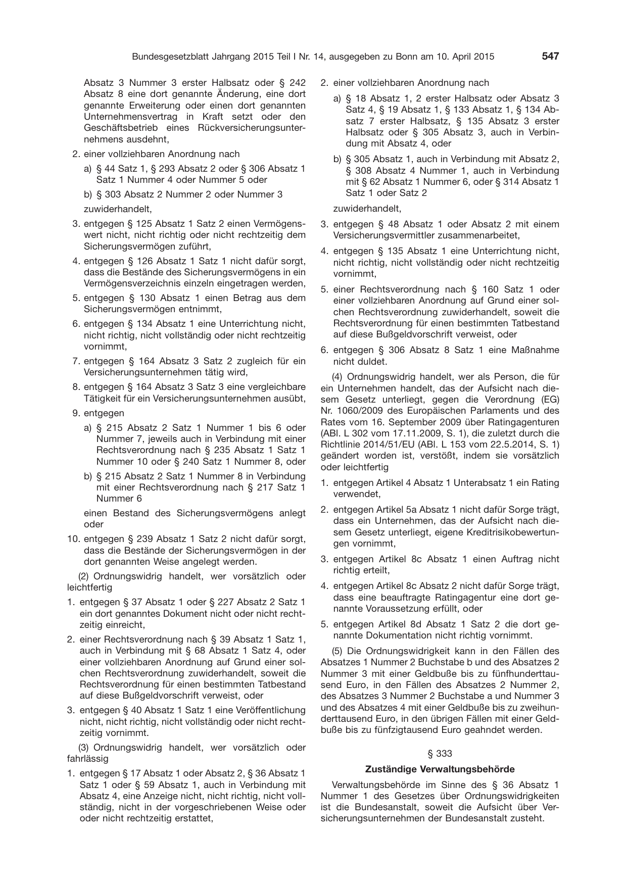 BGBl. 2015, Seite 547 — Originalseite als Abbildung