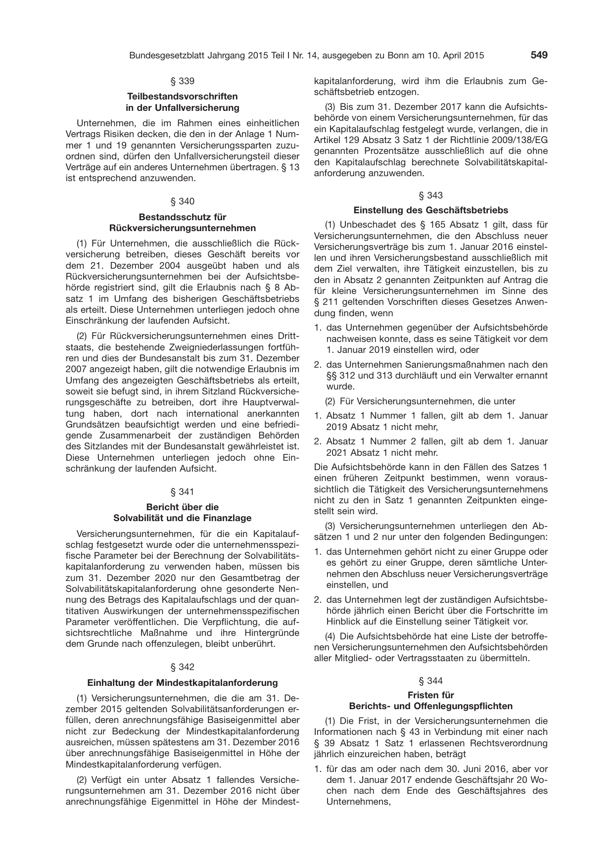 BGBl. 2015, Seite 549 — Originalseite als Abbildung