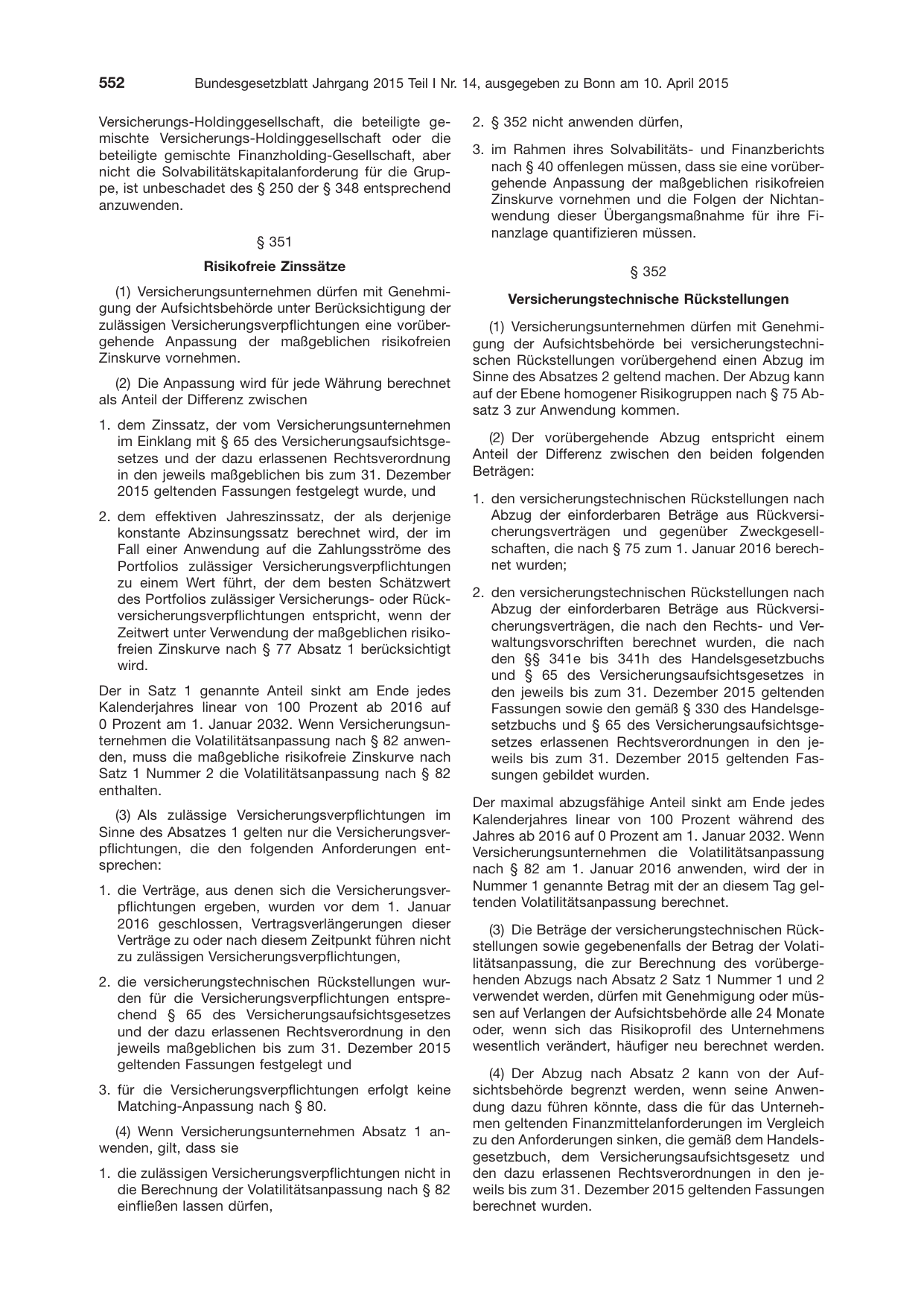 BGBl. 2015, Seite 552 — Originalseite als Abbildung