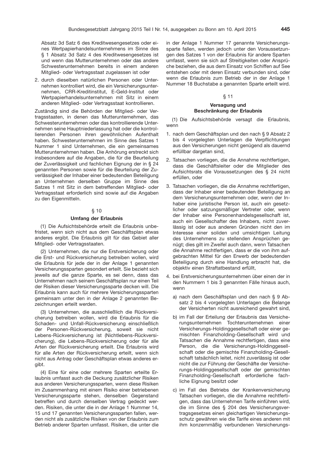 BGBl. 2015, Seite 445 — Originalseite als Abbildung