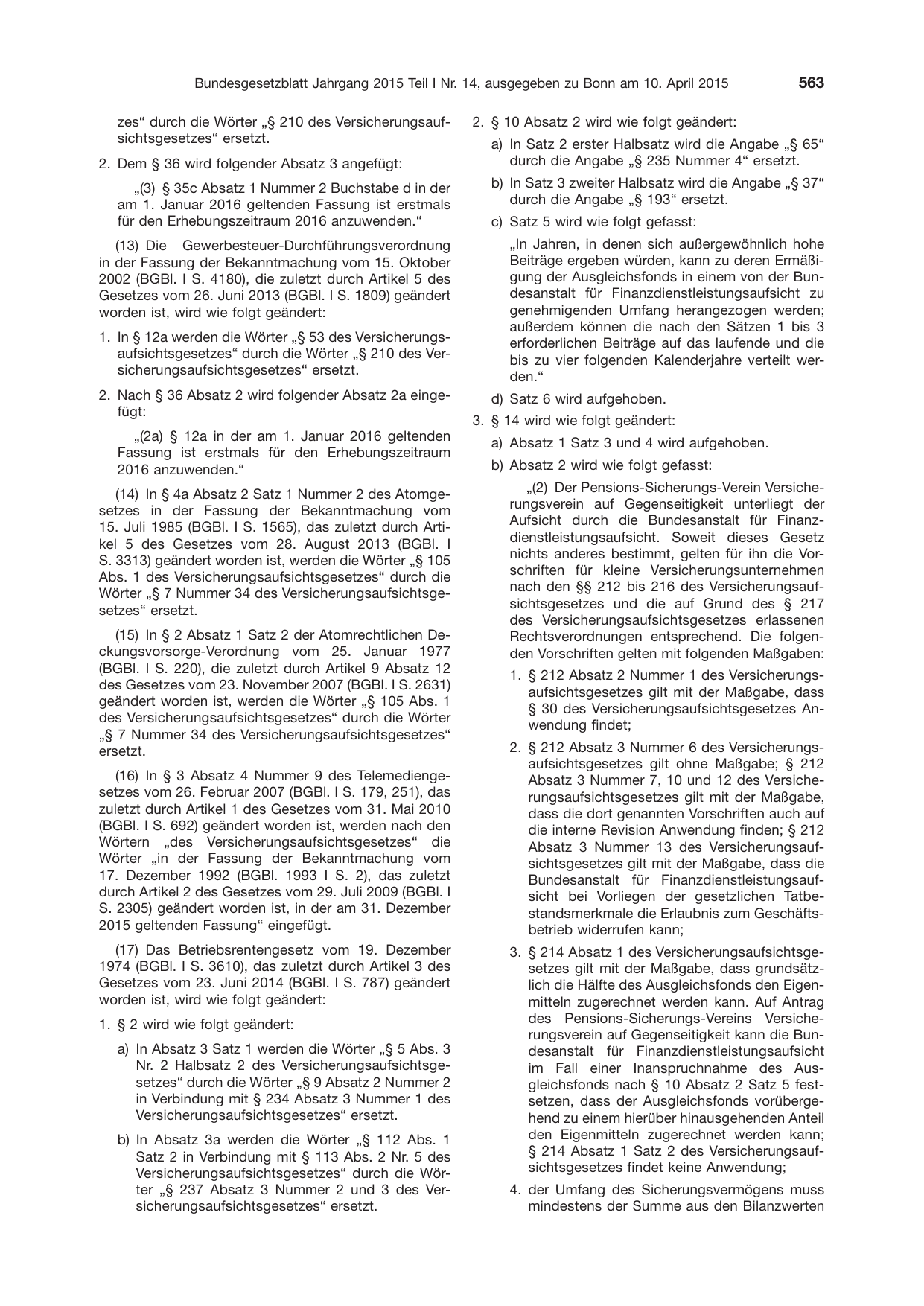 BGBl. 2015, Seite 563 — Originalseite als Abbildung
