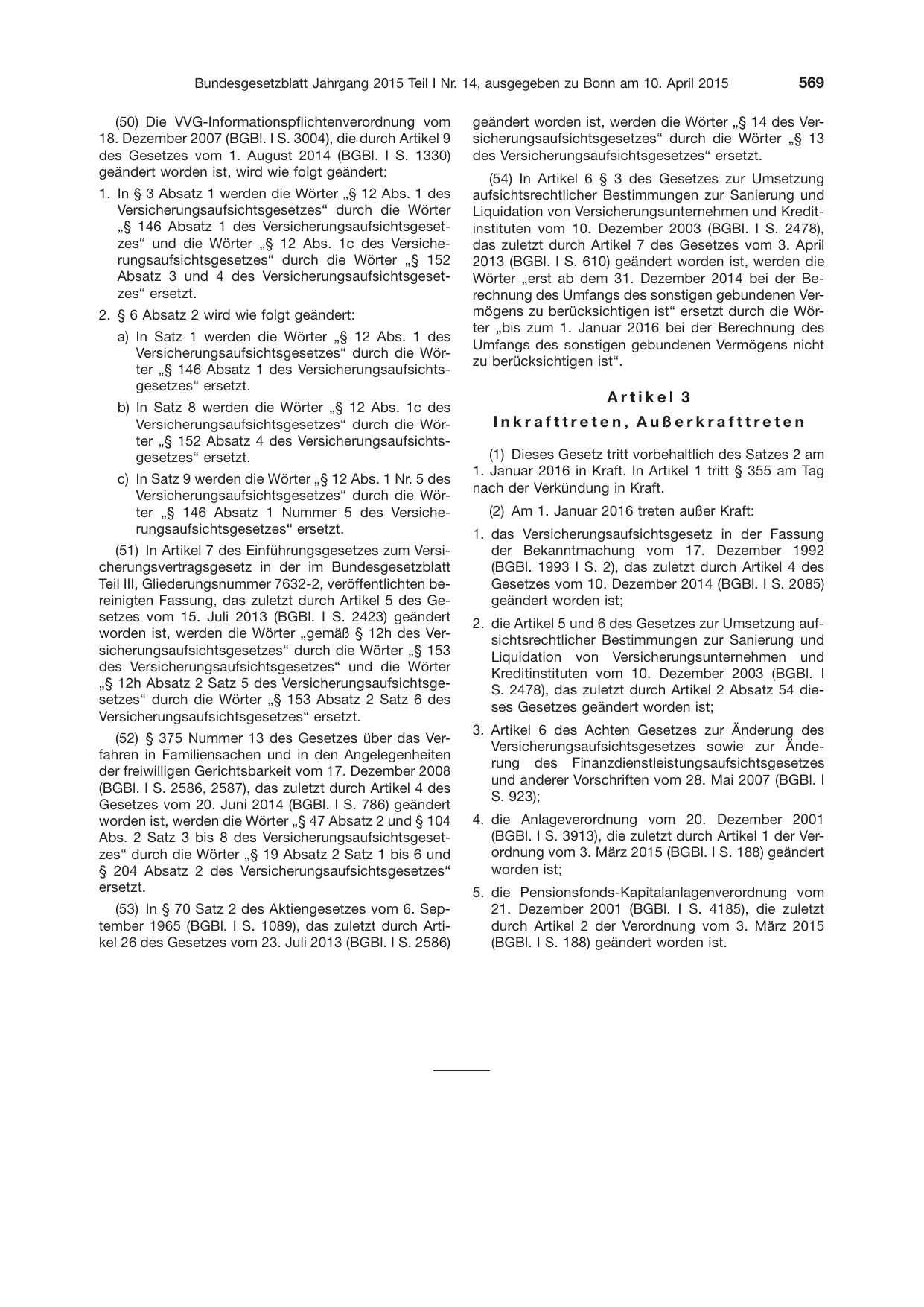 BGBl. 2015, Seite 569 — Originalseite als Abbildung