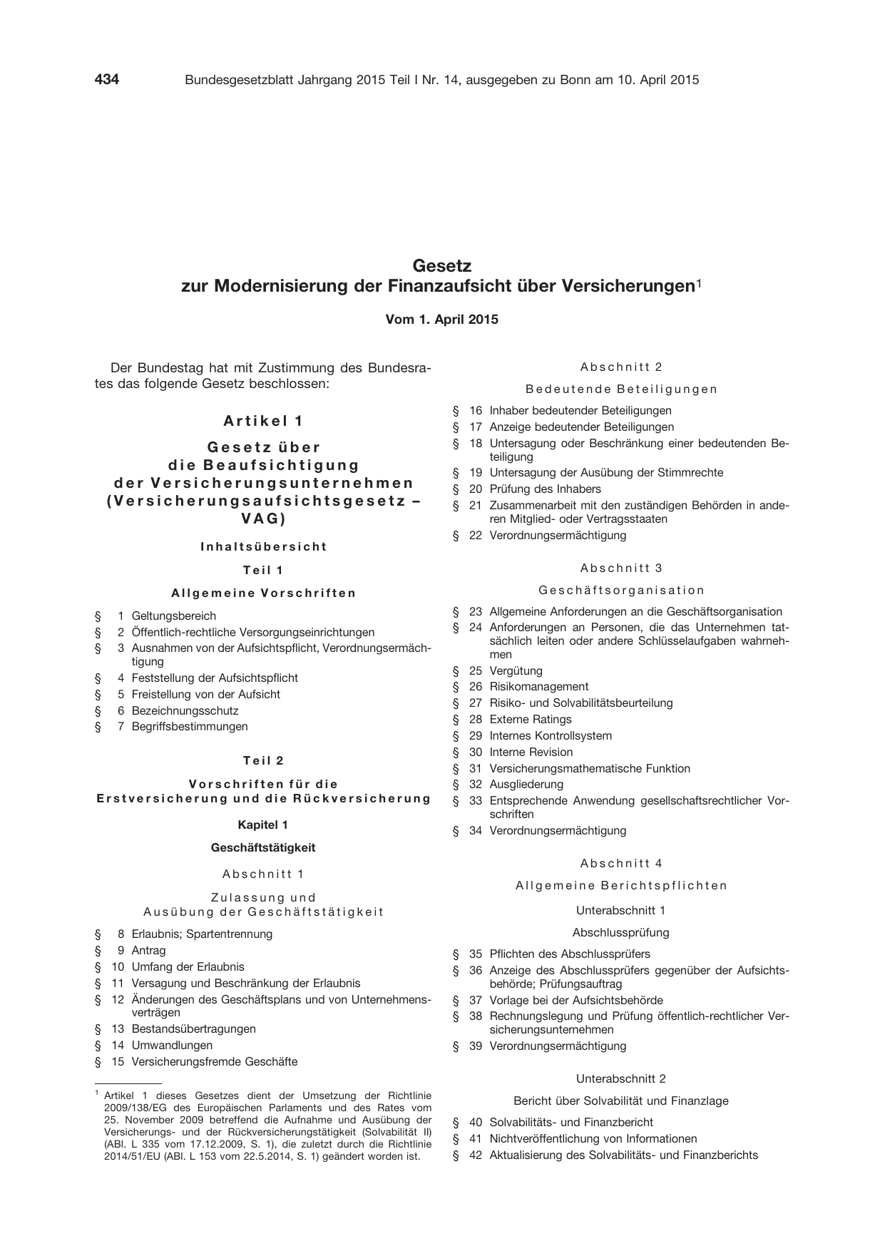 BGBl. 2015, Seite 434 — Originalseite als Abbildung