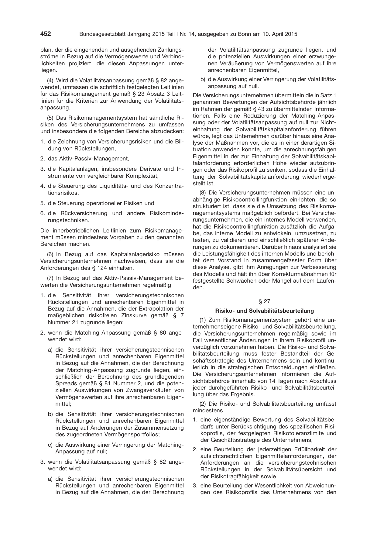 BGBl. 2015, Seite 452 — Originalseite als Abbildung