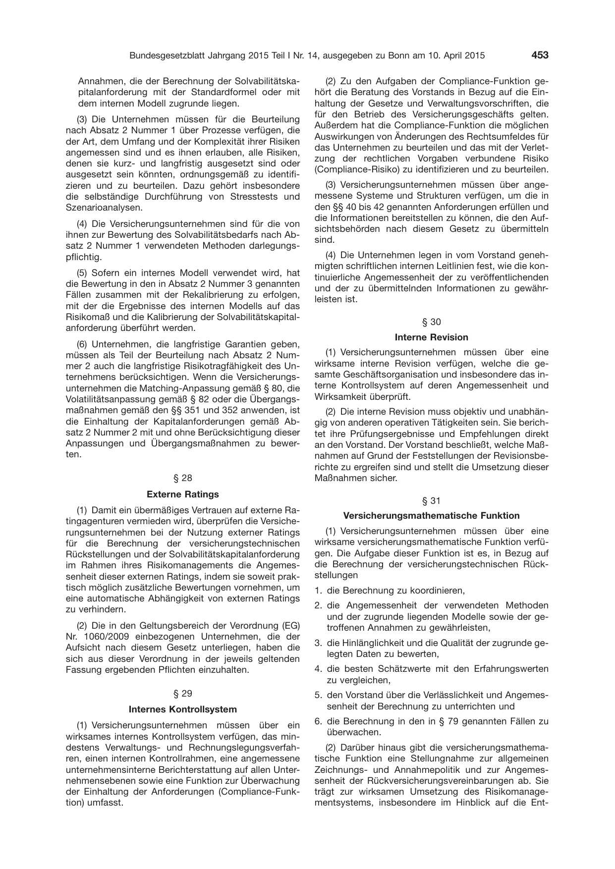 BGBl. 2015, Seite 453 — Originalseite als Abbildung