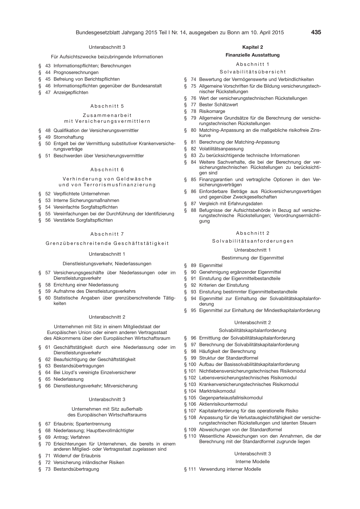 BGBl. 2015, Seite 435 — Originalseite als Abbildung