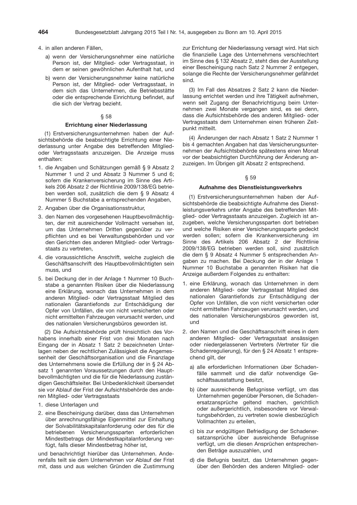 BGBl. 2015, Seite 464 — Originalseite als Abbildung