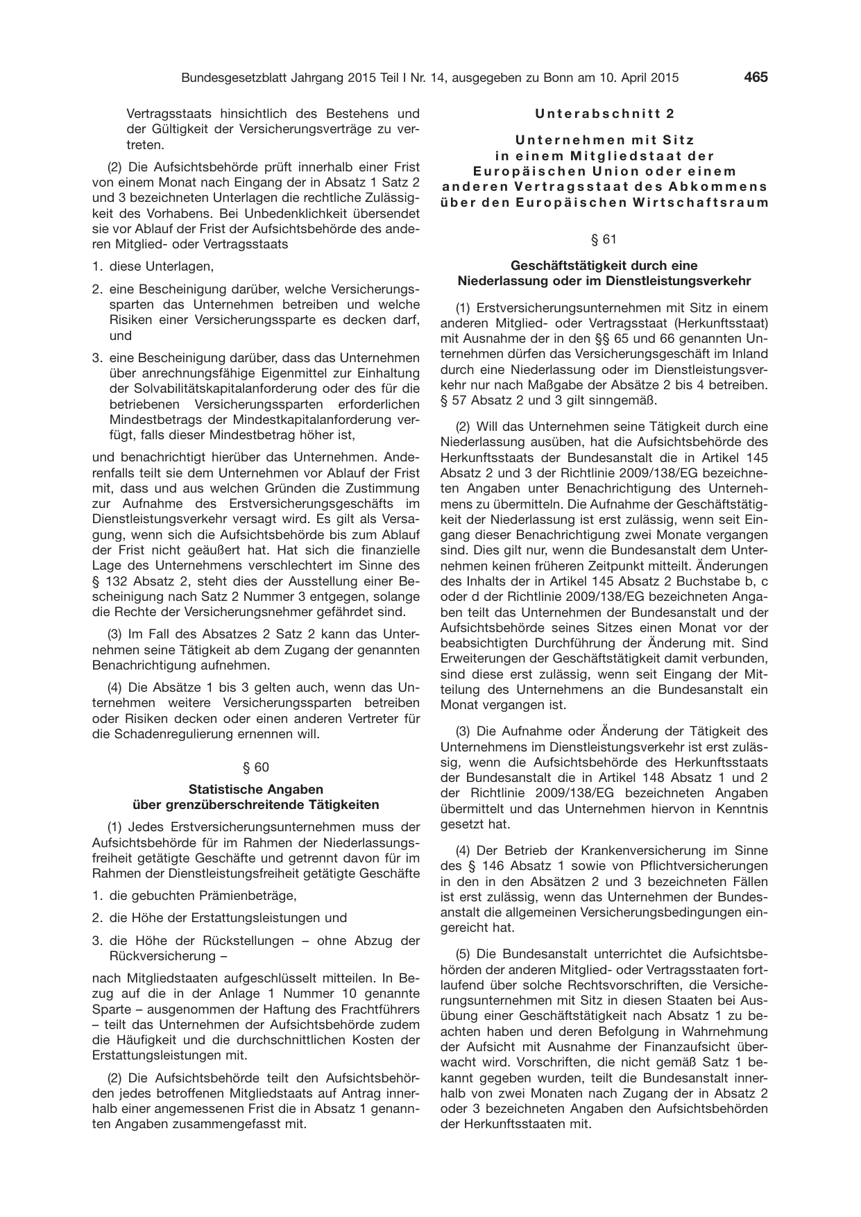 BGBl. 2015, Seite 465 — Originalseite als Abbildung