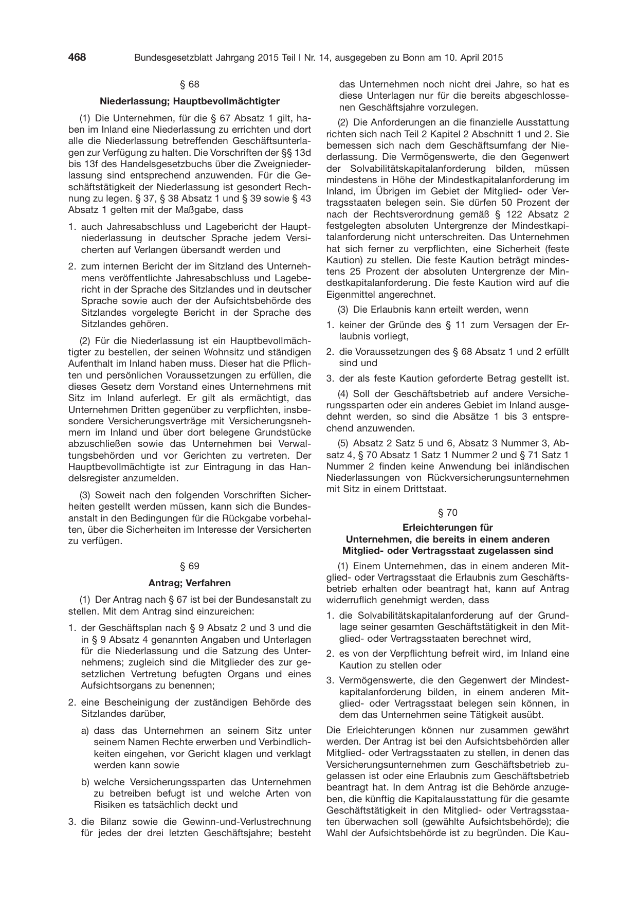BGBl. 2015, Seite 468 — Originalseite als Abbildung