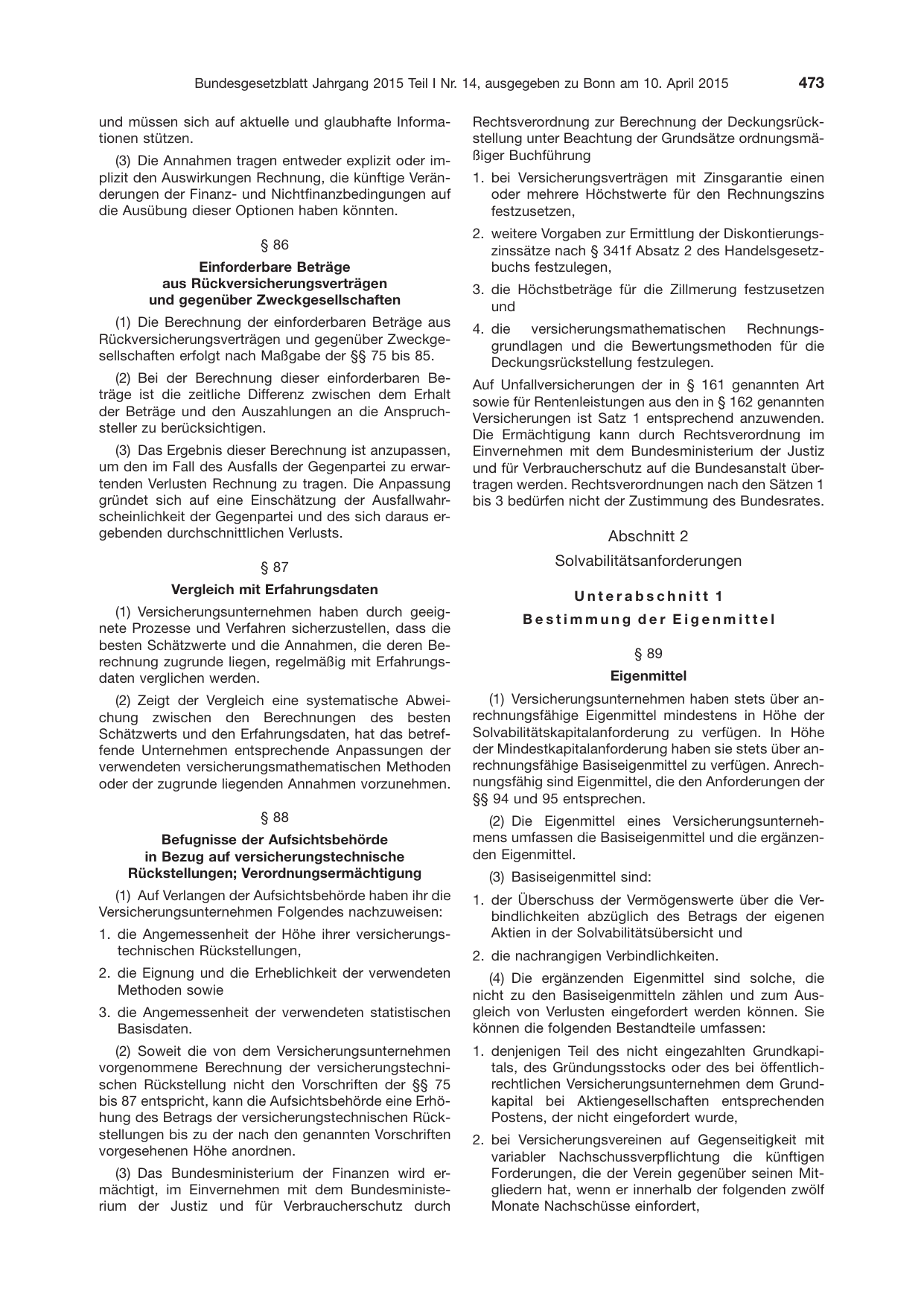 BGBl. 2015, Seite 473 — Originalseite als Abbildung