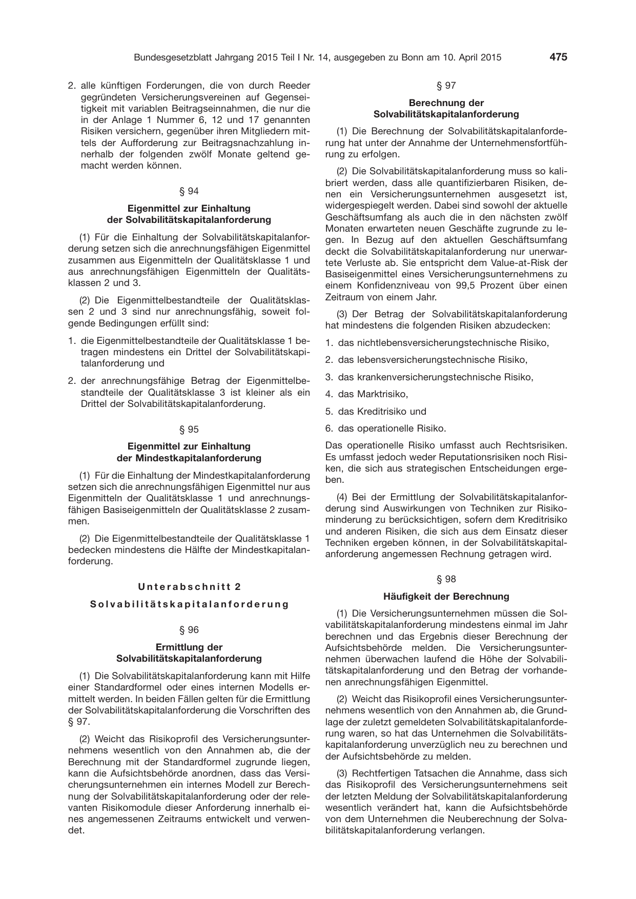 BGBl. 2015, Seite 475 — Originalseite als Abbildung