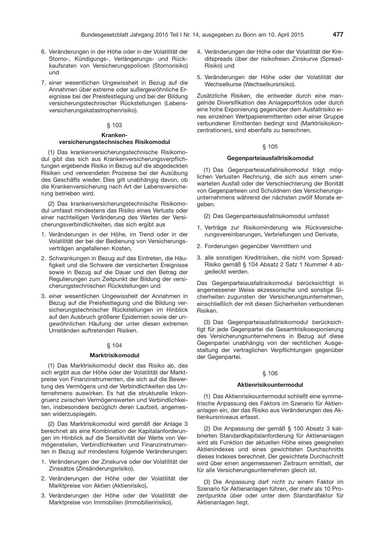 BGBl. 2015, Seite 477 — Originalseite als Abbildung