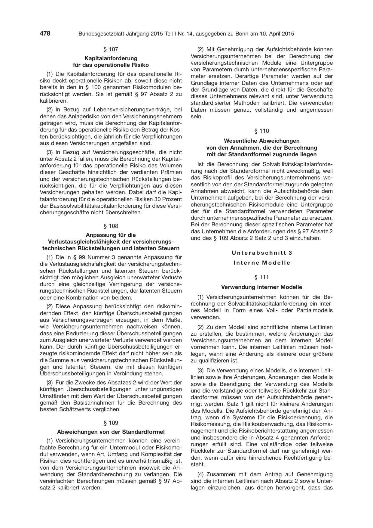 BGBl. 2015, Seite 478 — Originalseite als Abbildung