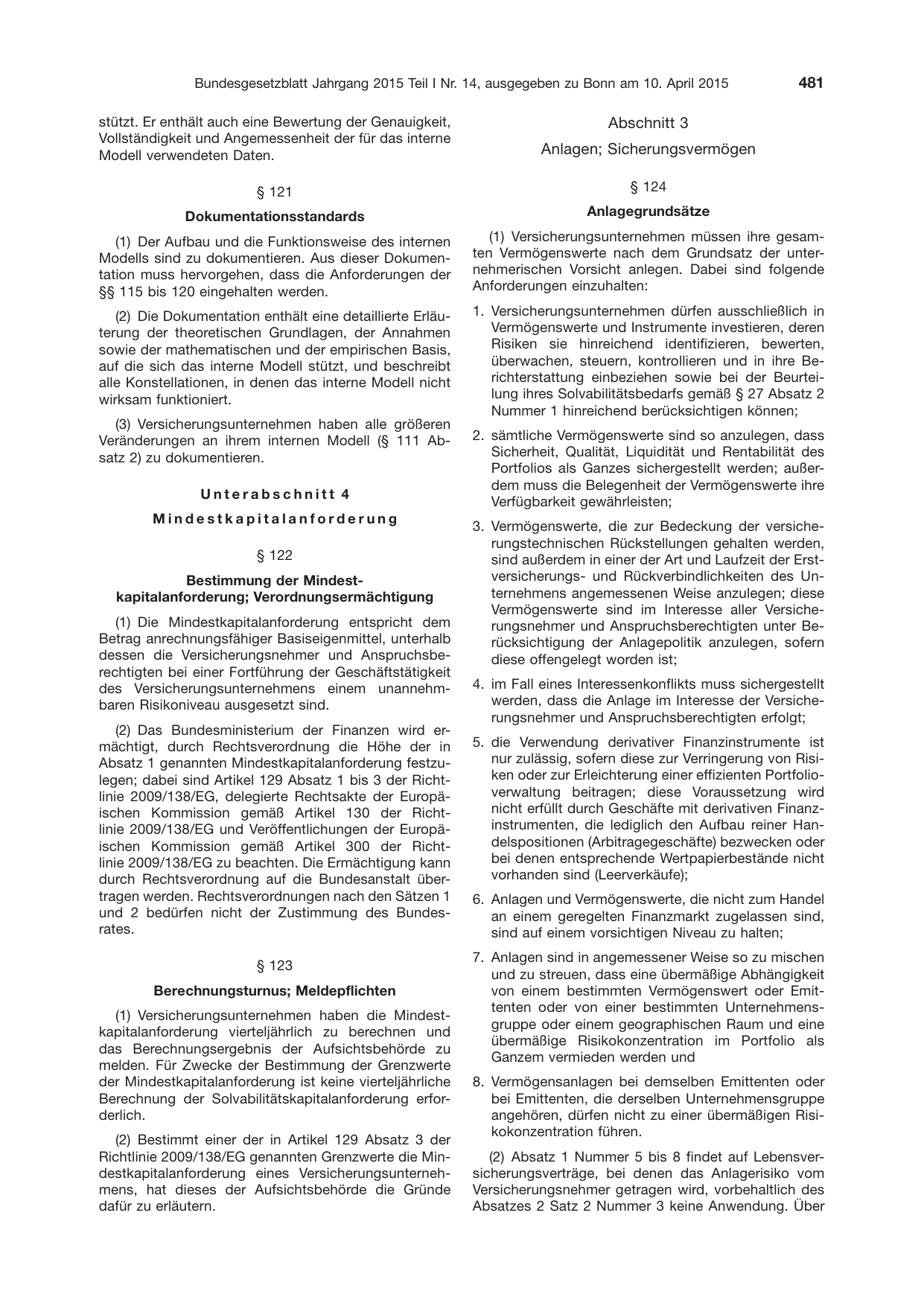 BGBl. 2015, Seite 481 — Originalseite als Abbildung