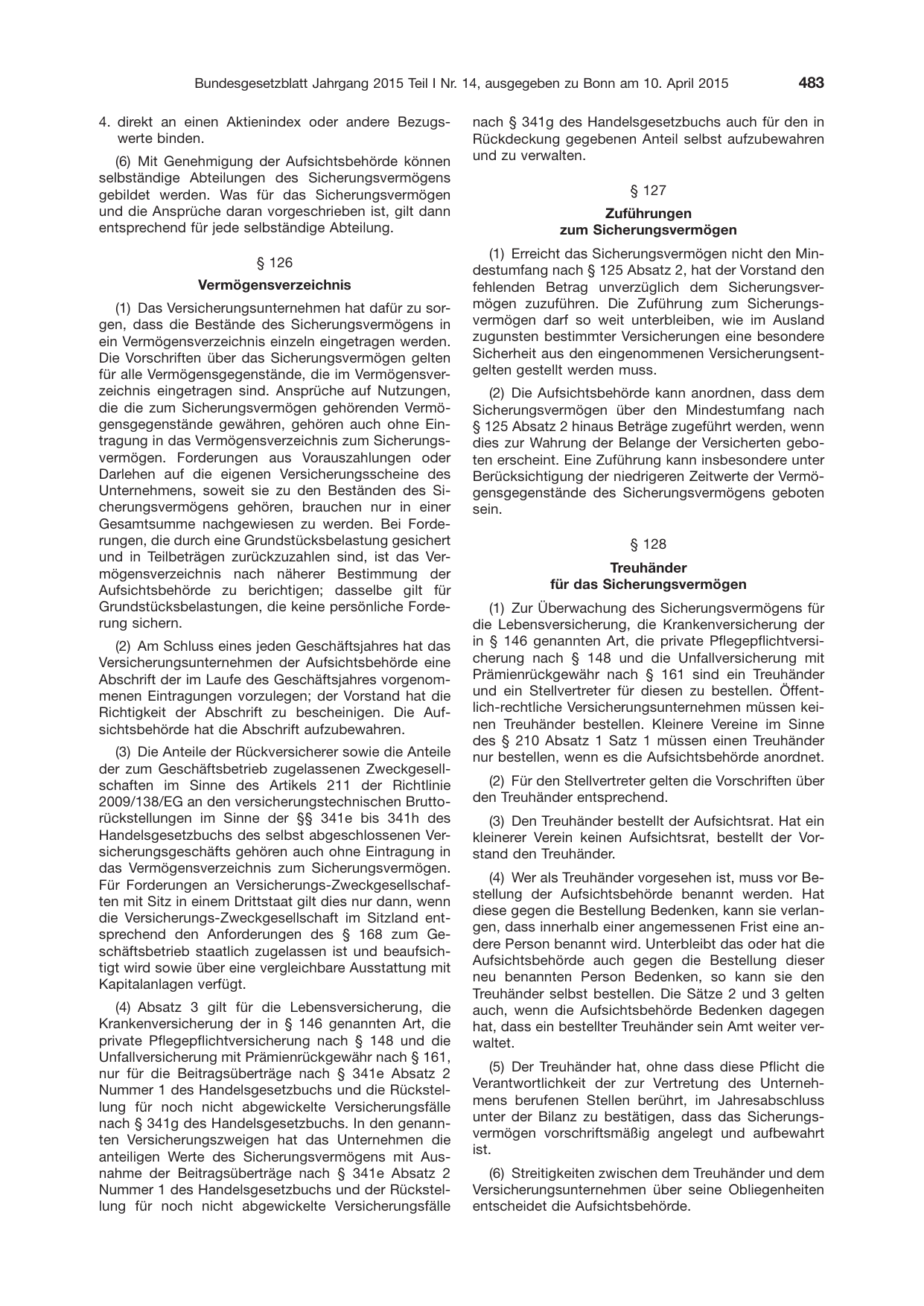 BGBl. 2015, Seite 483 — Originalseite als Abbildung