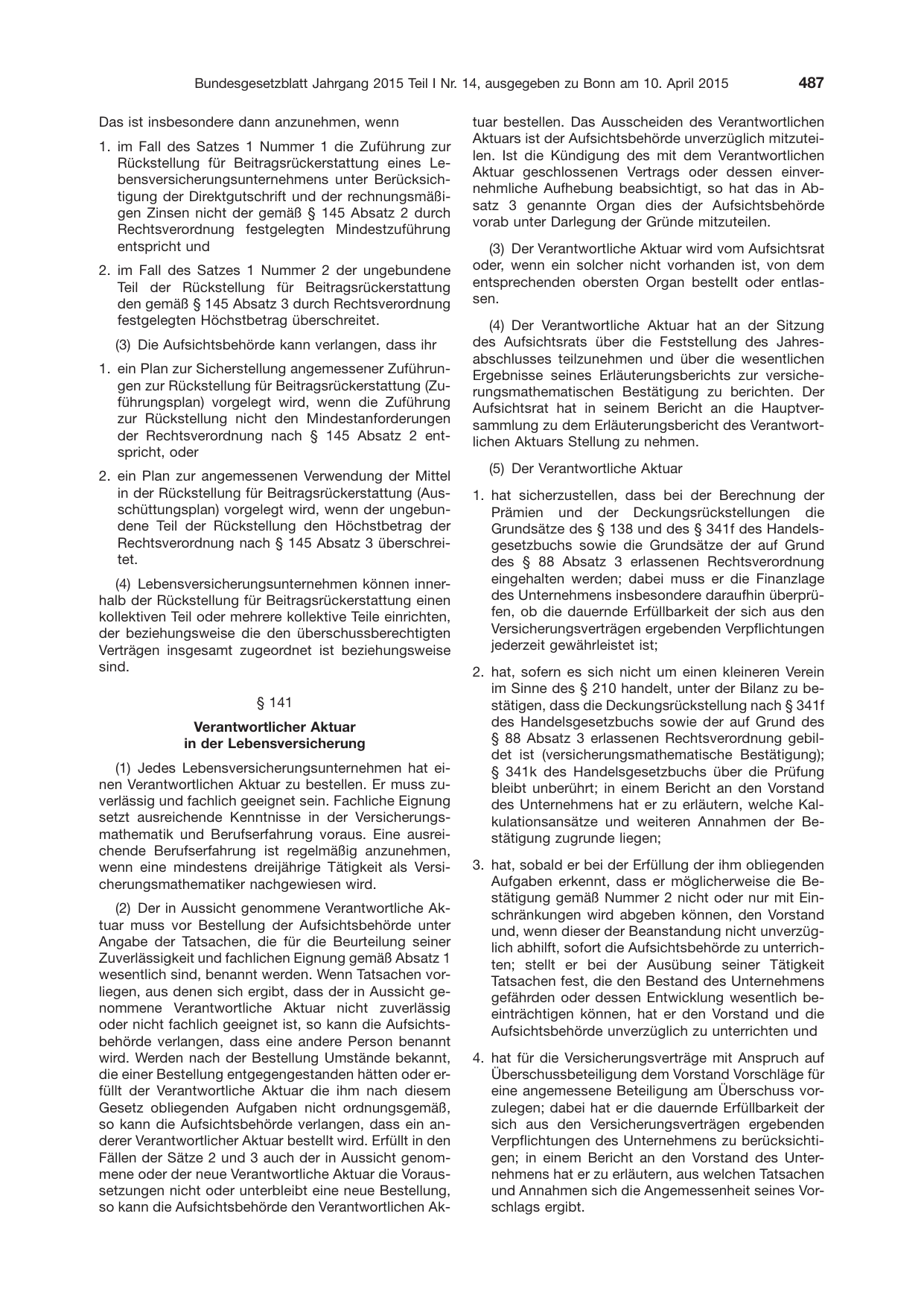 BGBl. 2015, Seite 487 — Originalseite als Abbildung
