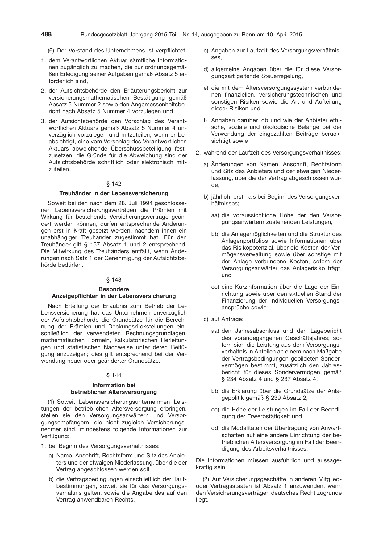 BGBl. 2015, Seite 488 — Originalseite als Abbildung