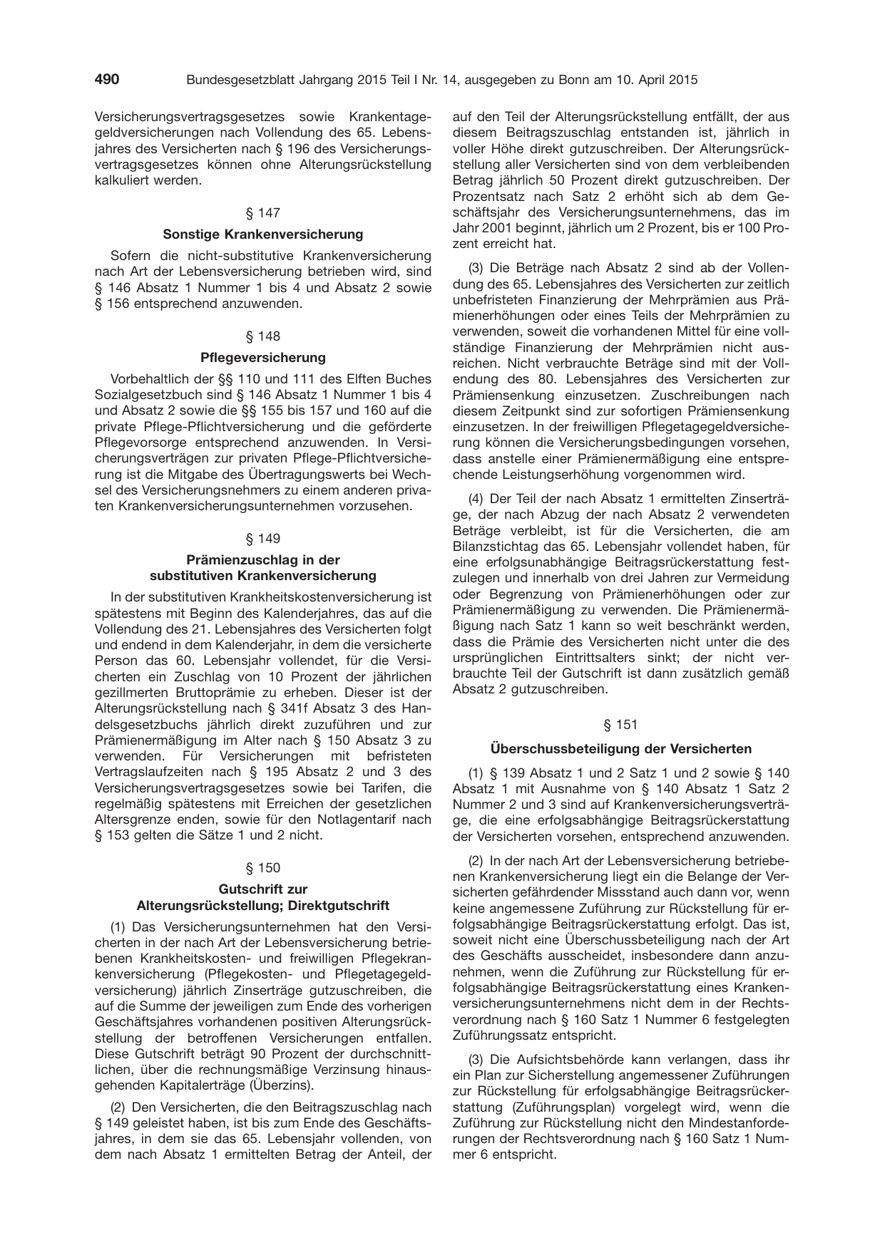 BGBl. 2015, Seite 490 — Originalseite als Abbildung