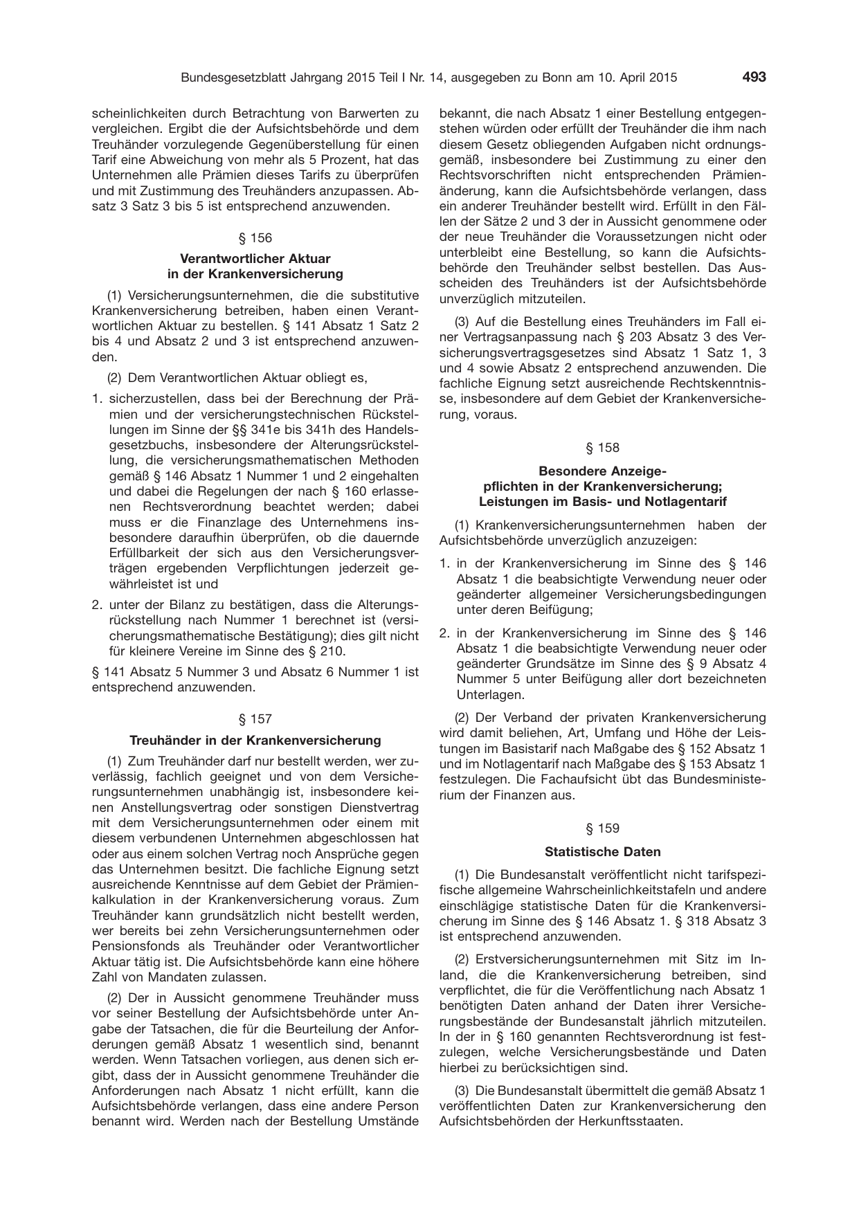 BGBl. 2015, Seite 493 — Originalseite als Abbildung
