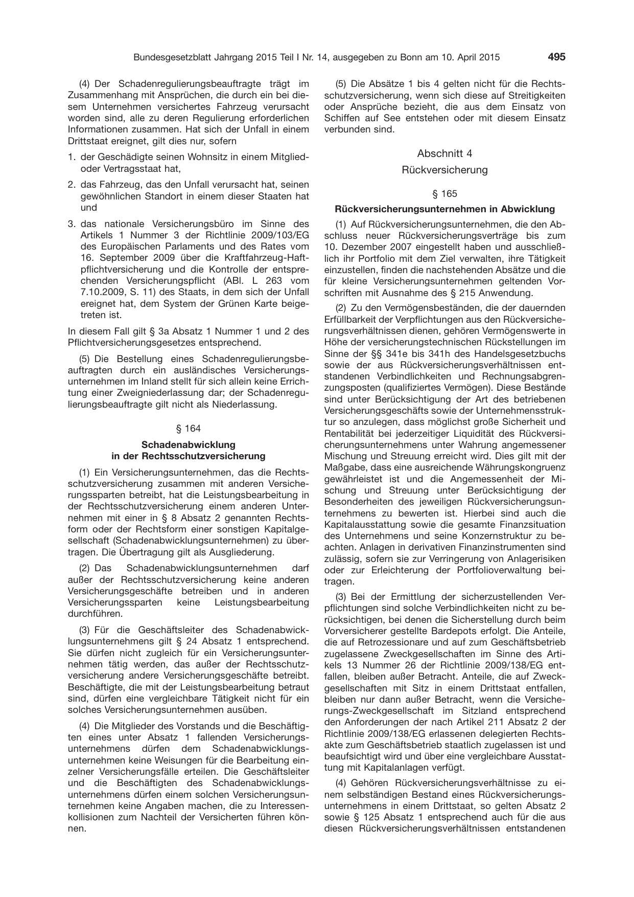 BGBl. 2015, Seite 495 — Originalseite als Abbildung