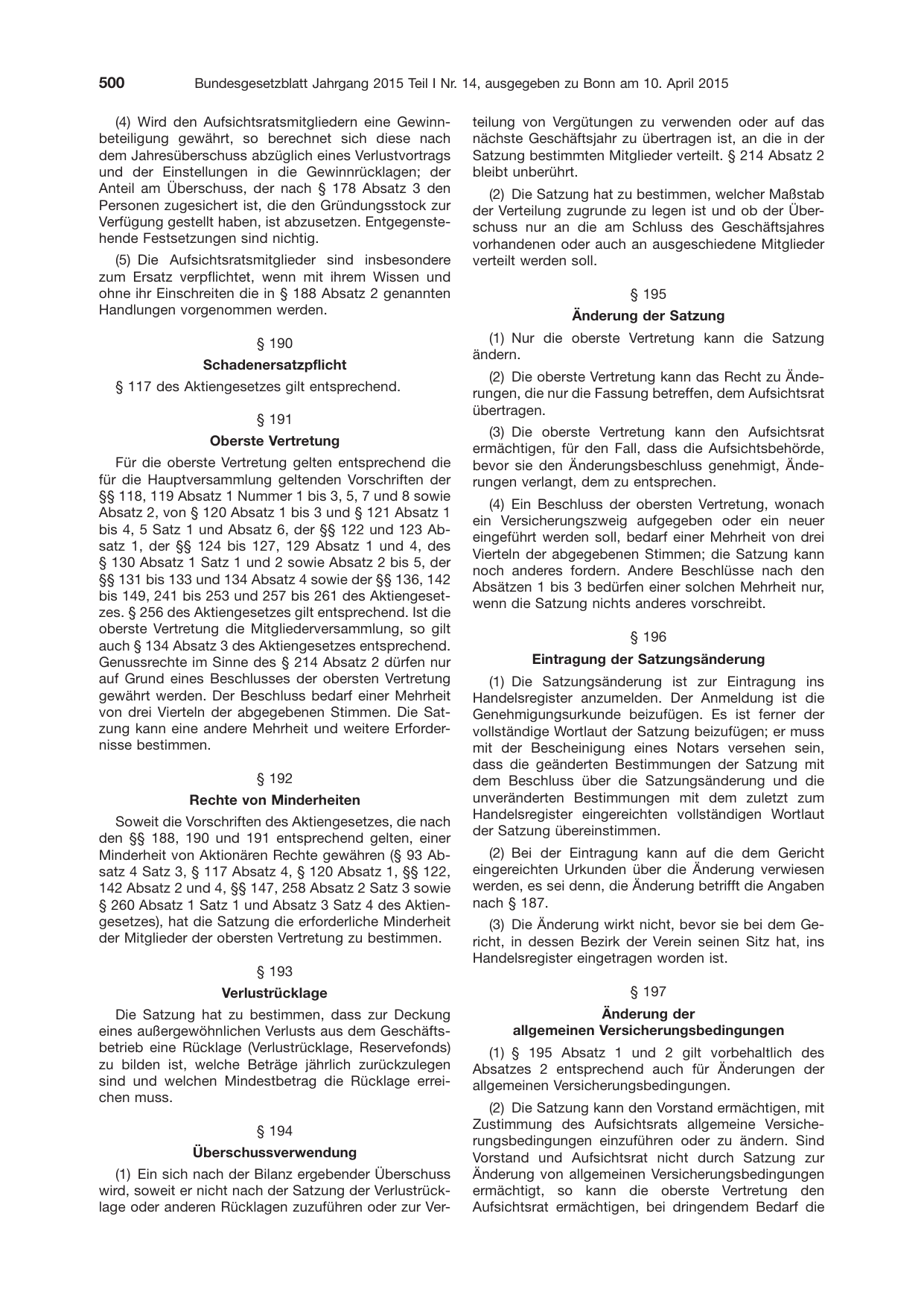 BGBl. 2015, Seite 500 — Originalseite als Abbildung