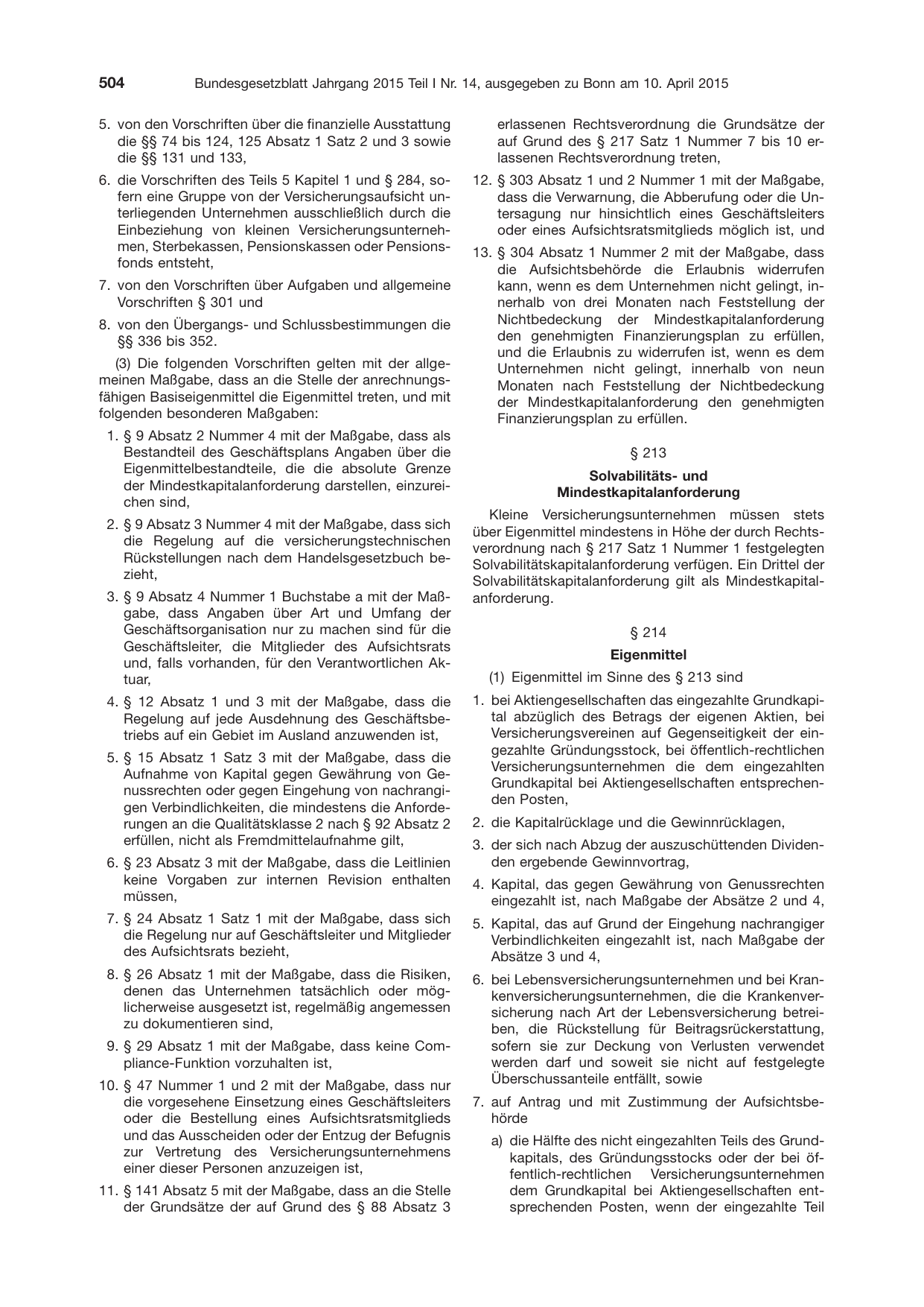 BGBl. 2015, Seite 504 — Originalseite als Abbildung
