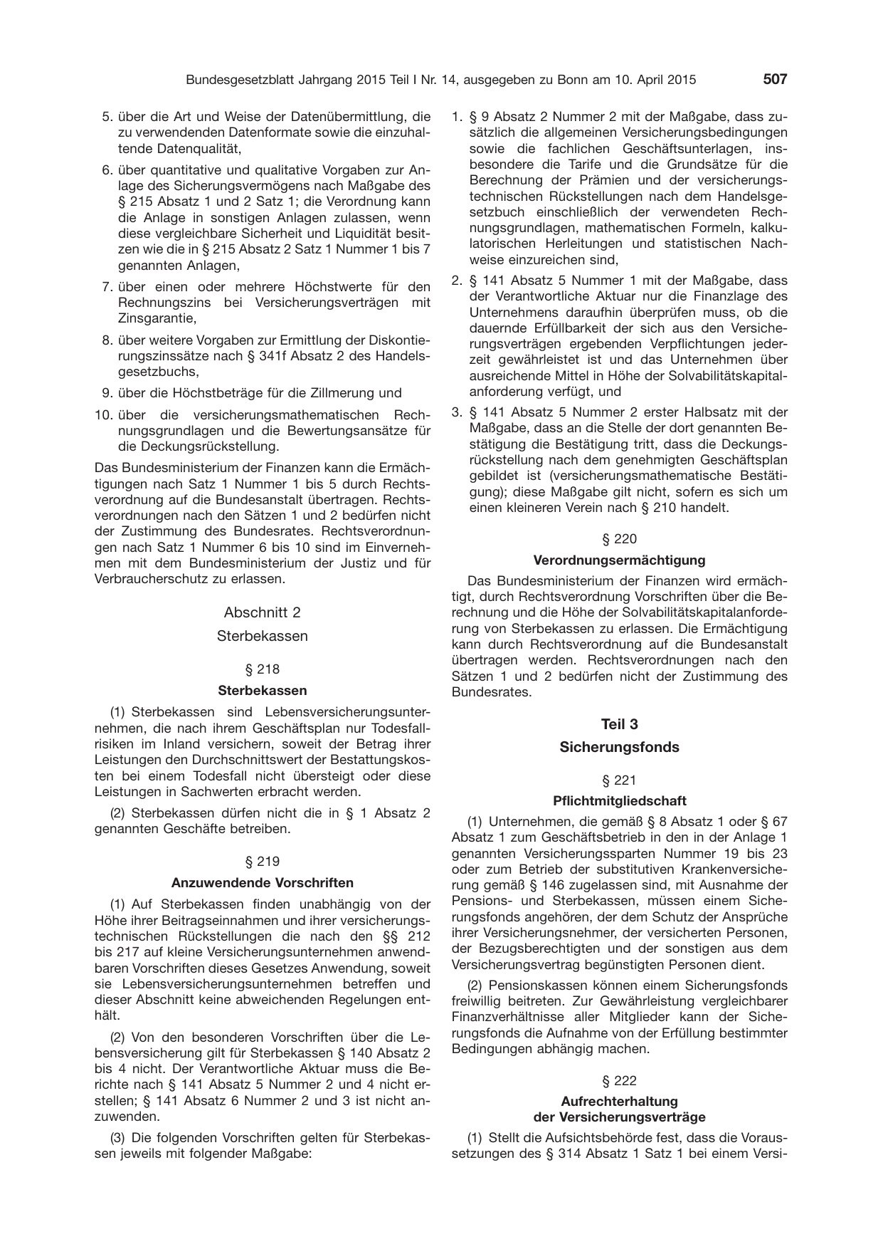BGBl. 2015, Seite 507 — Originalseite als Abbildung