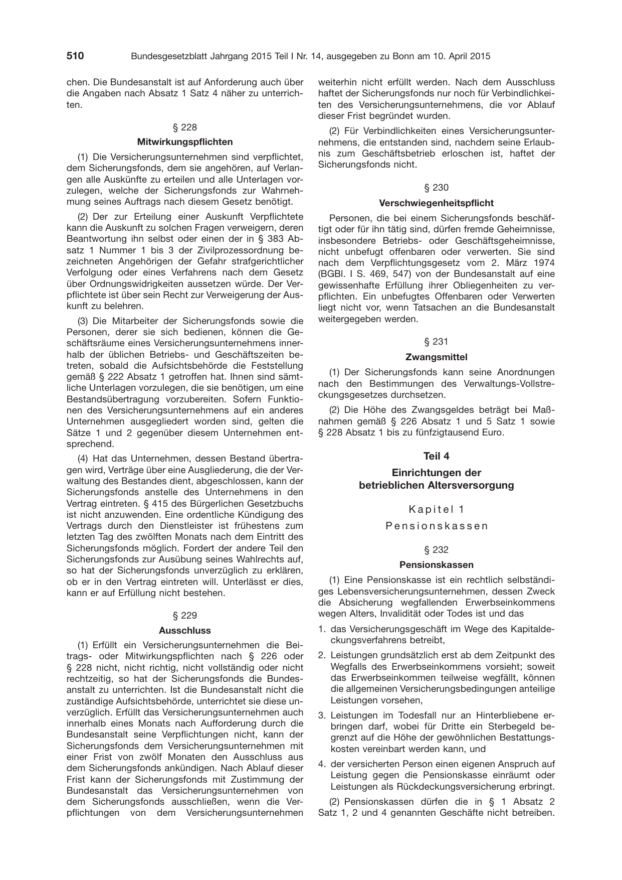 BGBl. 2015, Seite 510 — Originalseite als Abbildung