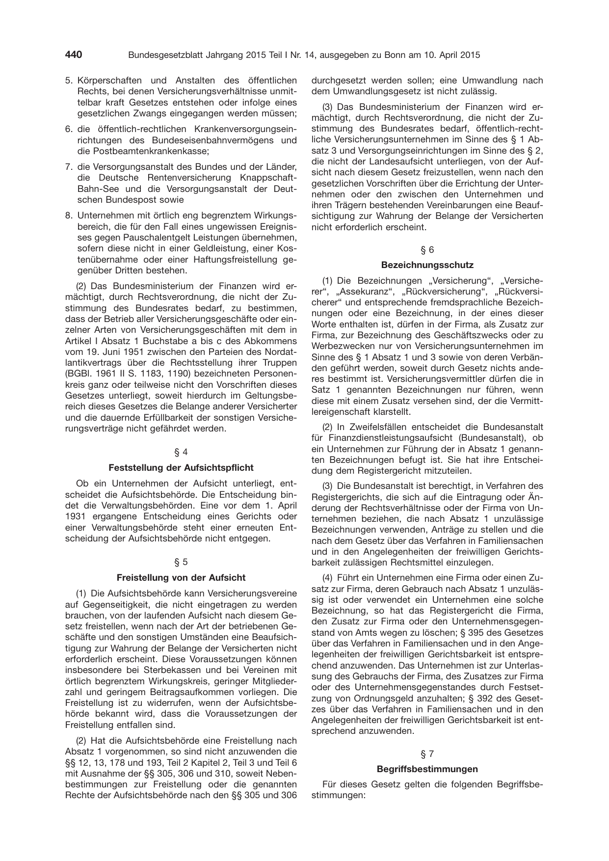 BGBl. 2015, Seite 440 — Originalseite als Abbildung